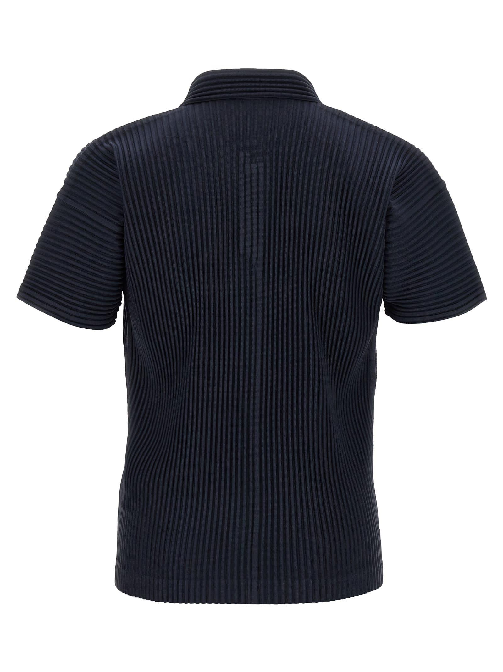 Tシャツ・カットソー ISSEY MIYAKE Midnight blue polyester polo shirt BASICS – ISSEY MIYAKE ONLINE STORE