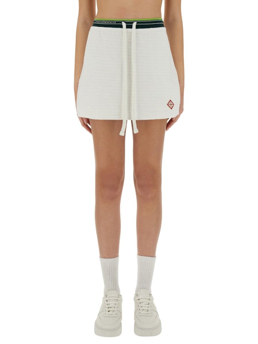ミニスカート Casablanca Textured Fabric Tennis Skirt With Drawstring casablanca-designer--Tennis-