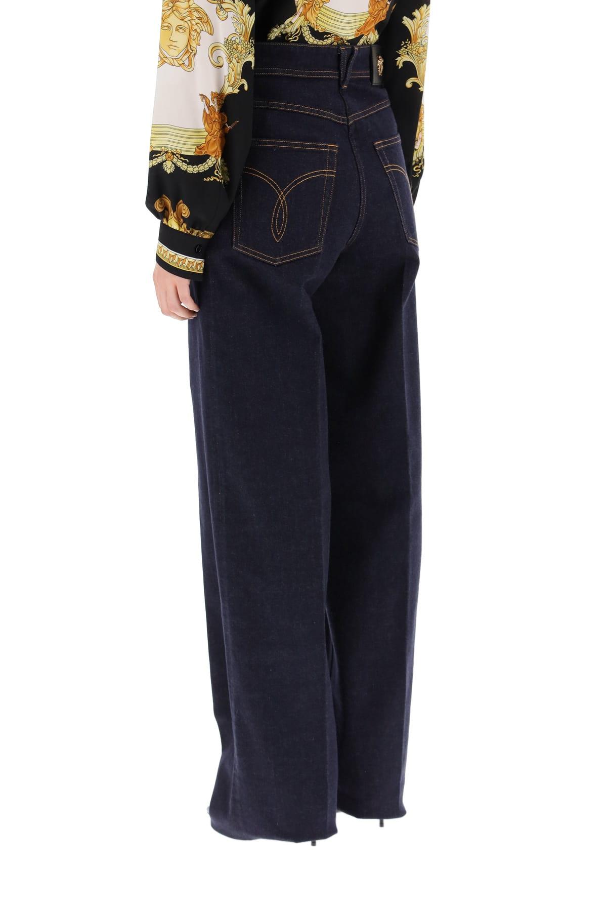 Versace Denim Oversized Jeans in Navy (Blue) | Lyst