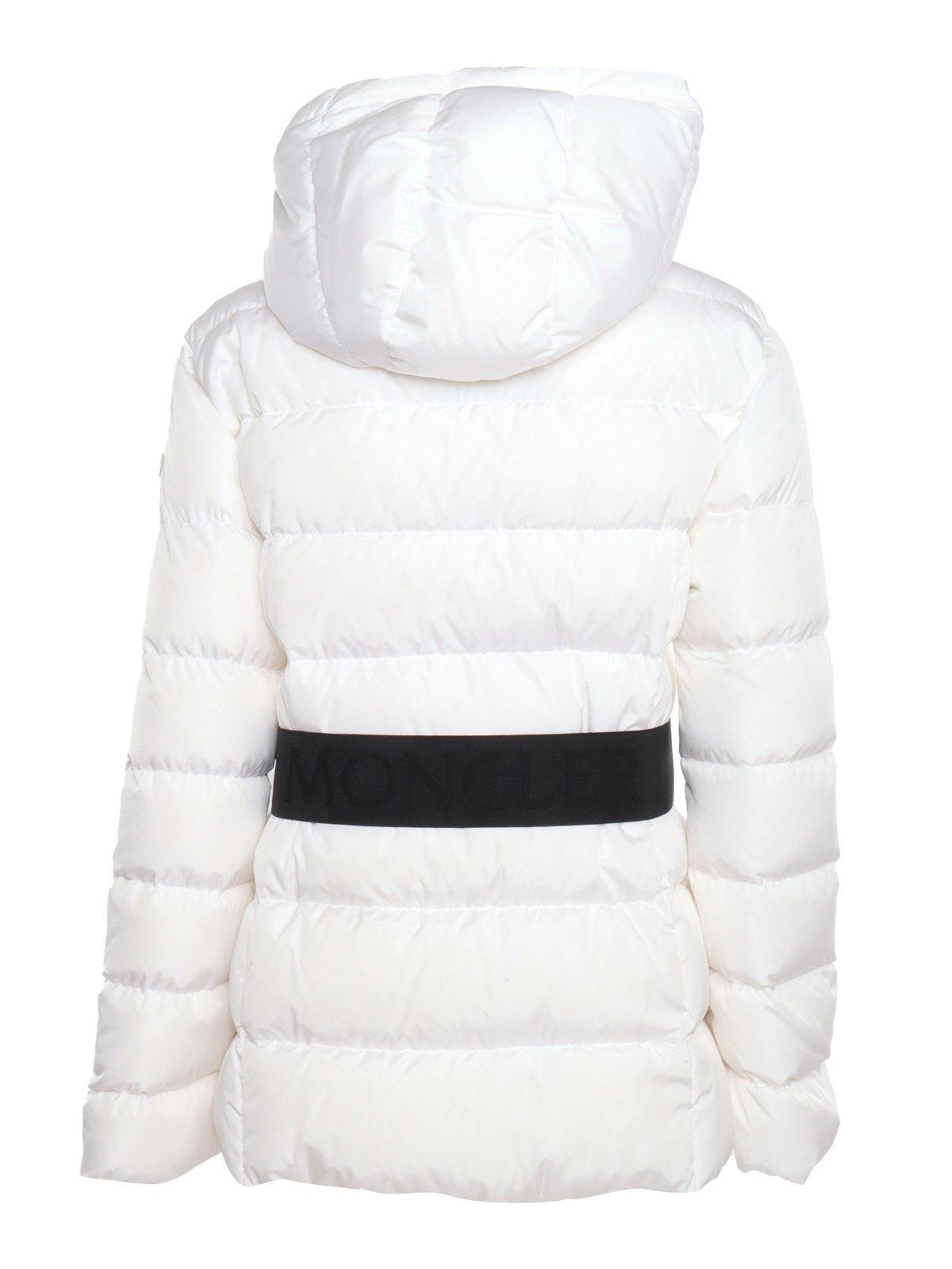 Moncler Dera Hooded Short Down Jacket in White | Lyst