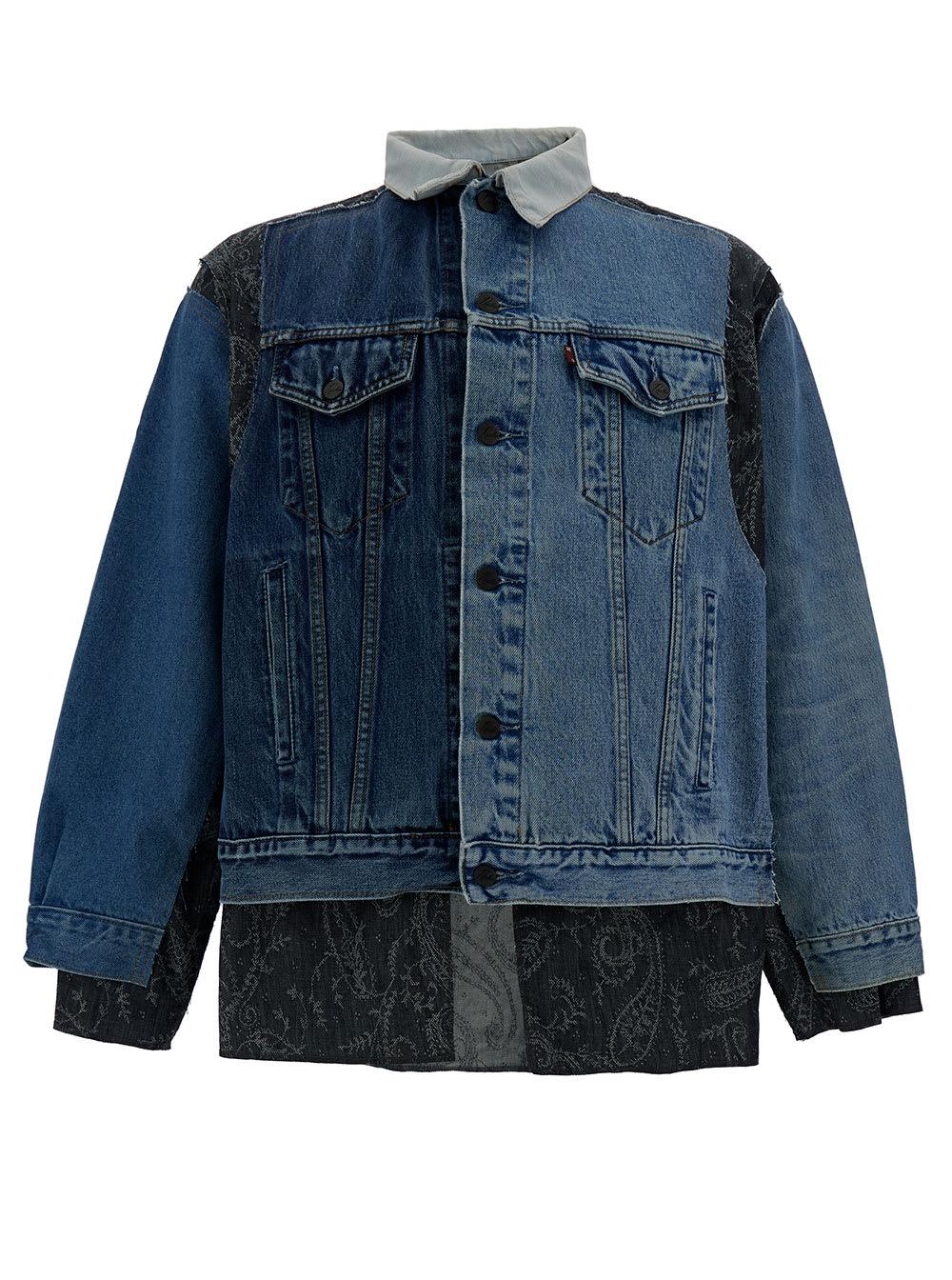 Levi s patchwork black trucker top jacket