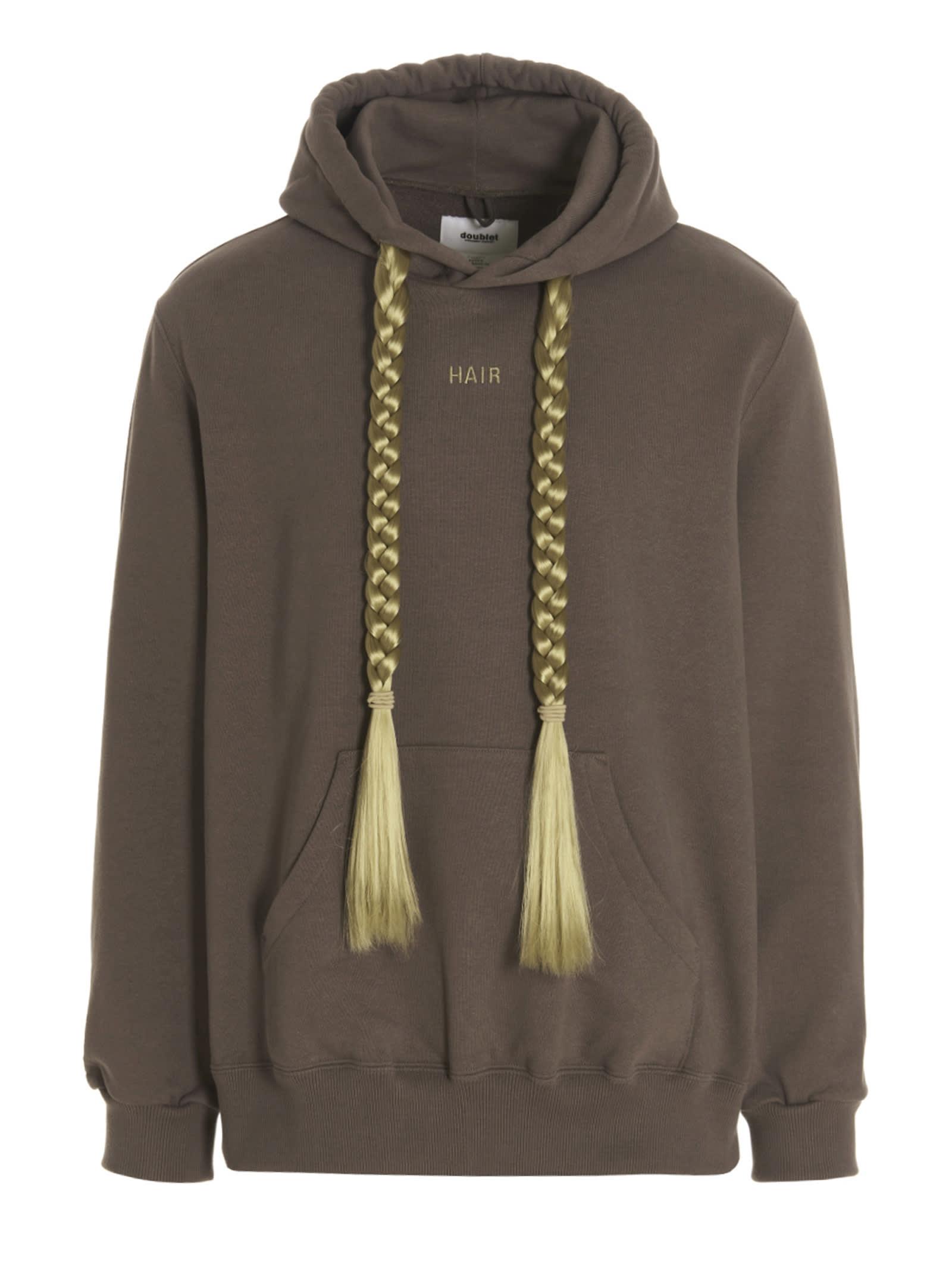 Doublet With Braids Hair Hoodie in Brown for Men | Lyst