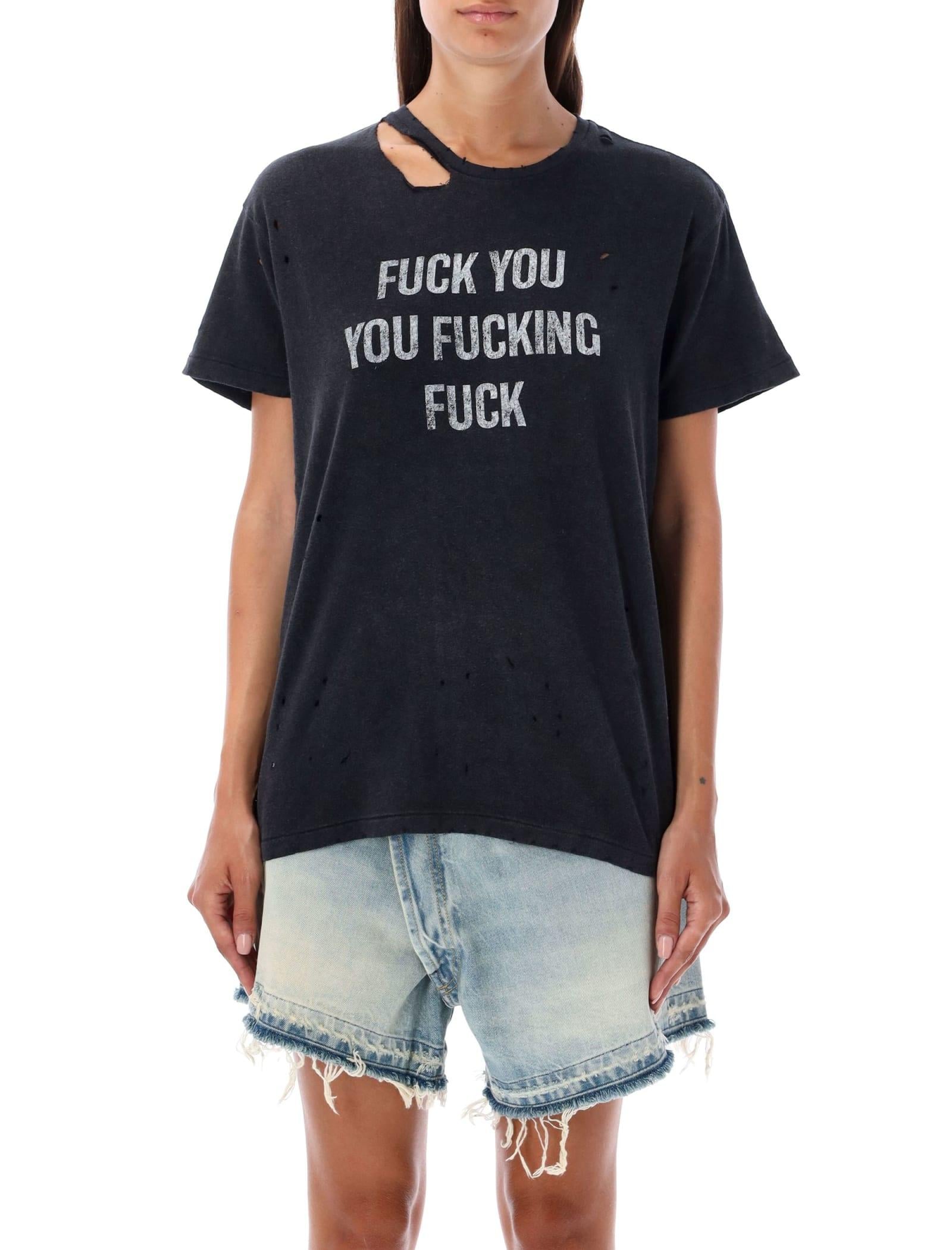 R13 Fuck You T-shirt in Blue | Lyst