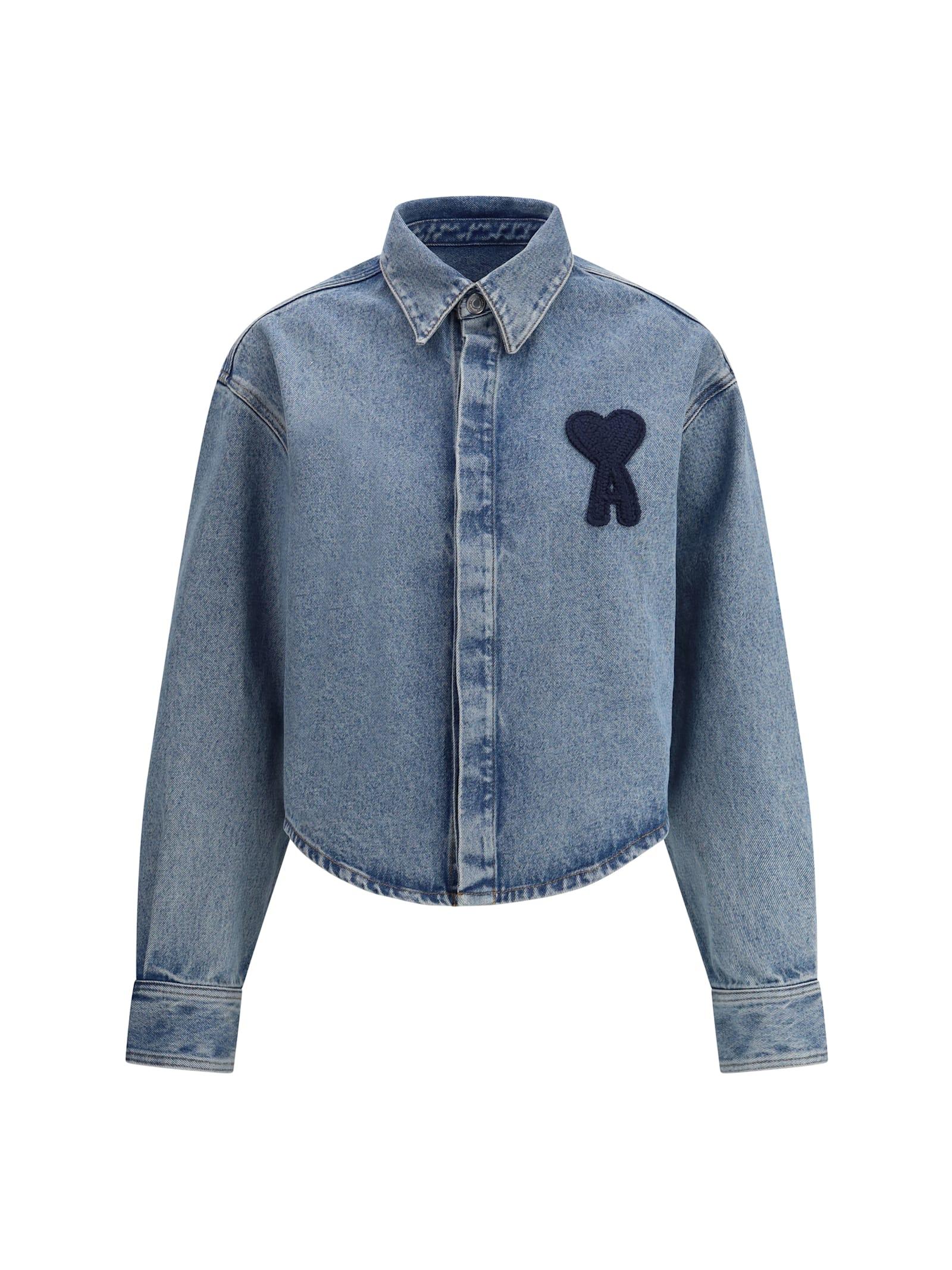Ami Paris Adc Denim Jacket in Blue | Lyst