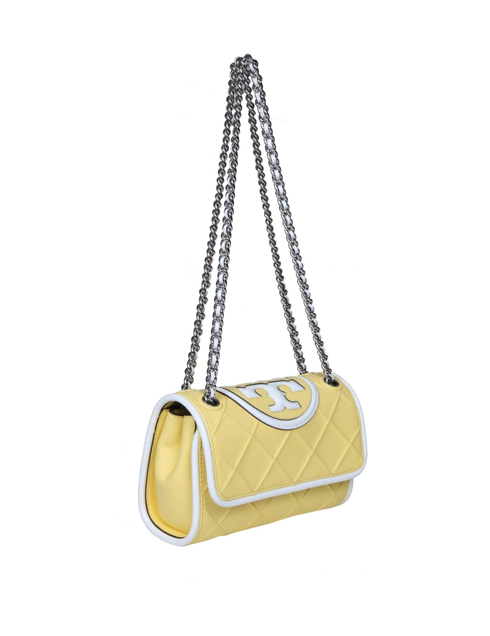 Tory Burch Yellow Leather Small Fleming Crossbody Bag Tory Burch