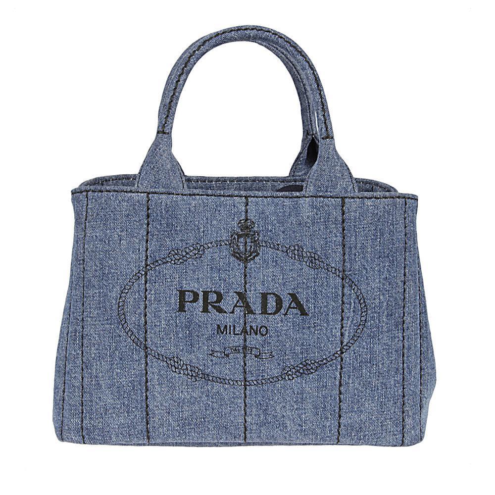 Prada Logo-Print Shearling Tote Bag