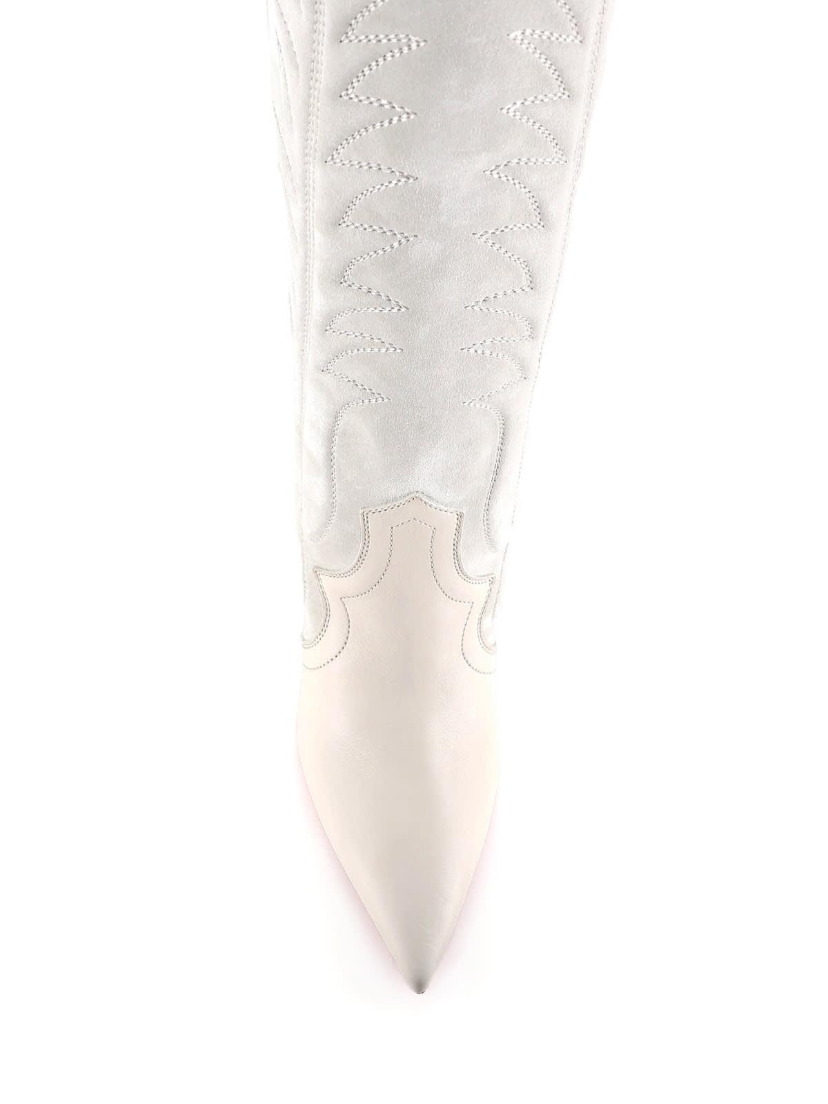 Christian Louboutin Santia Botta Leather Knee-high Boots in White