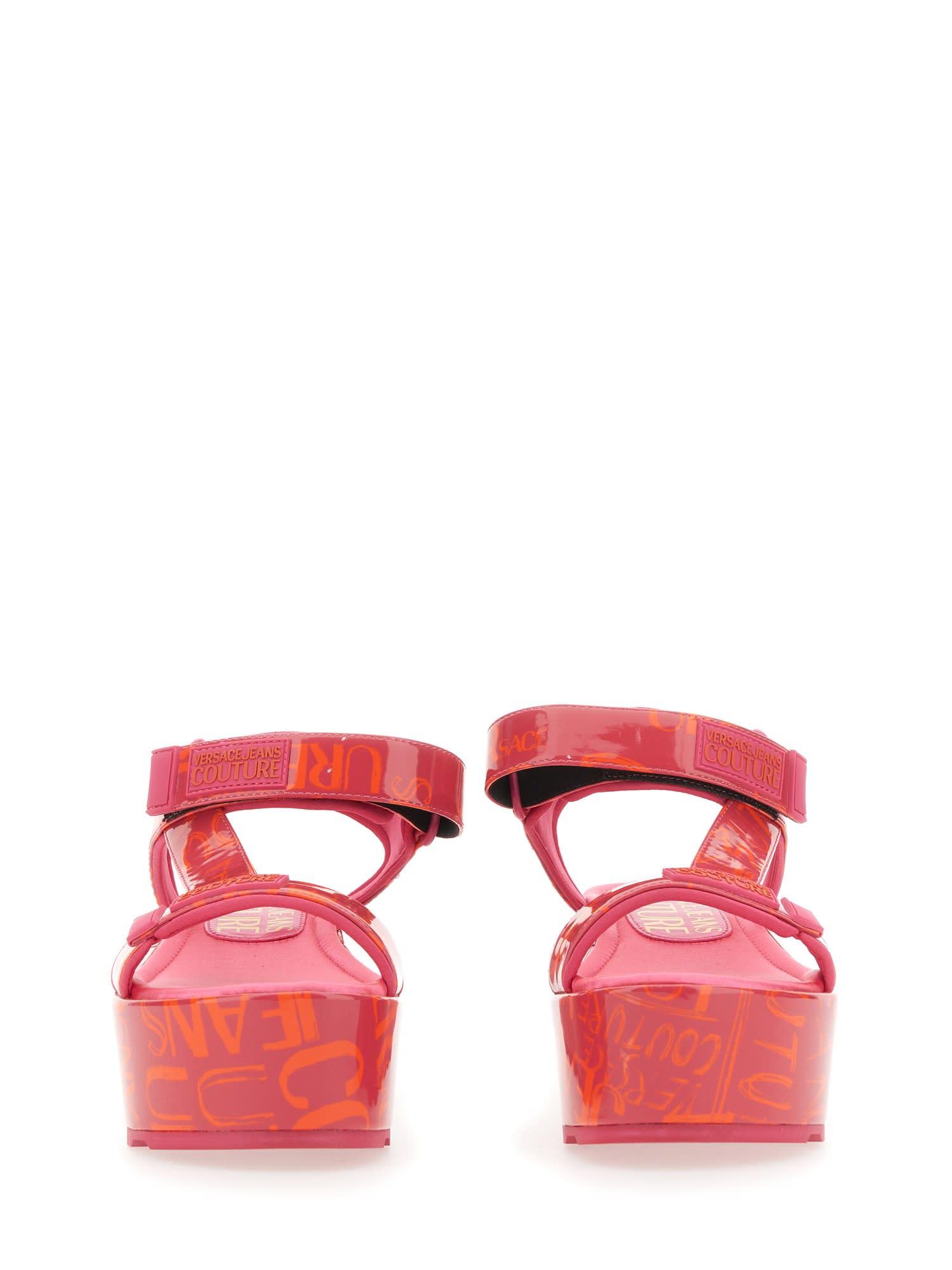 Versace Jeans Couture Mallory Platform Sandal in Red | Lyst UK