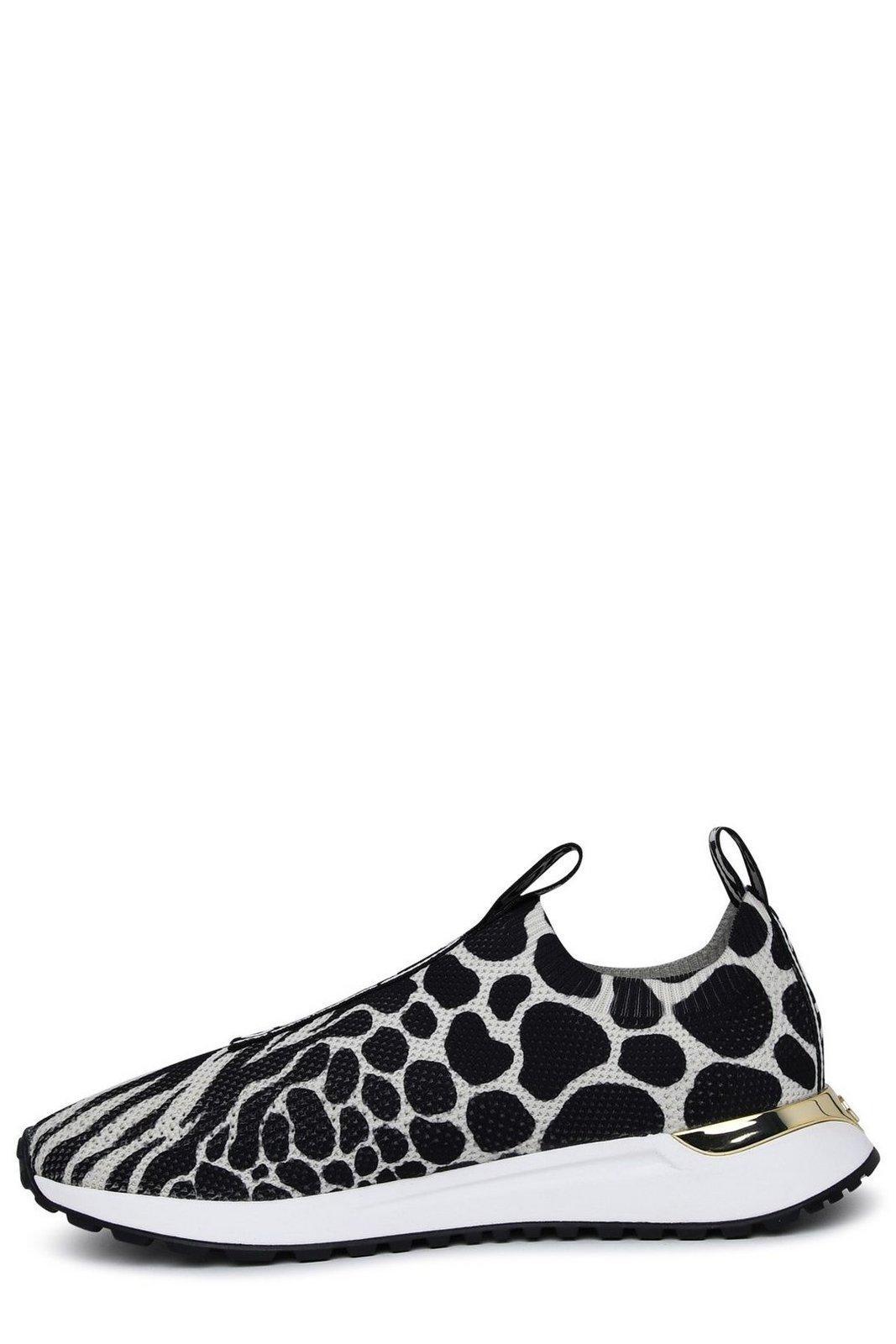 MICHAEL Michael Kors Leopard Printed Slip-on Sneakers in Black | Lyst
