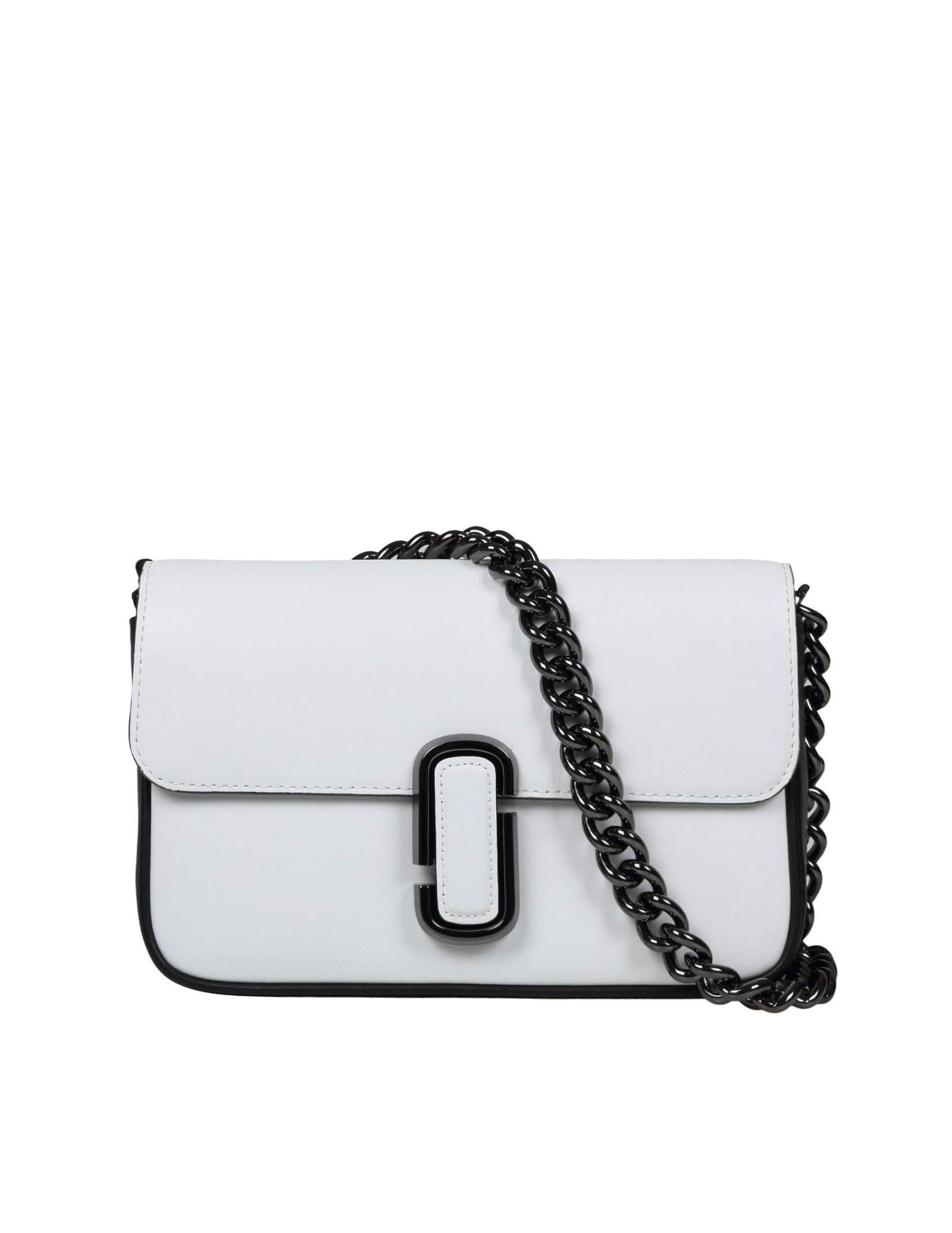 Marc Jacobs The J Marc Shoulder Bag in Black and White Leather