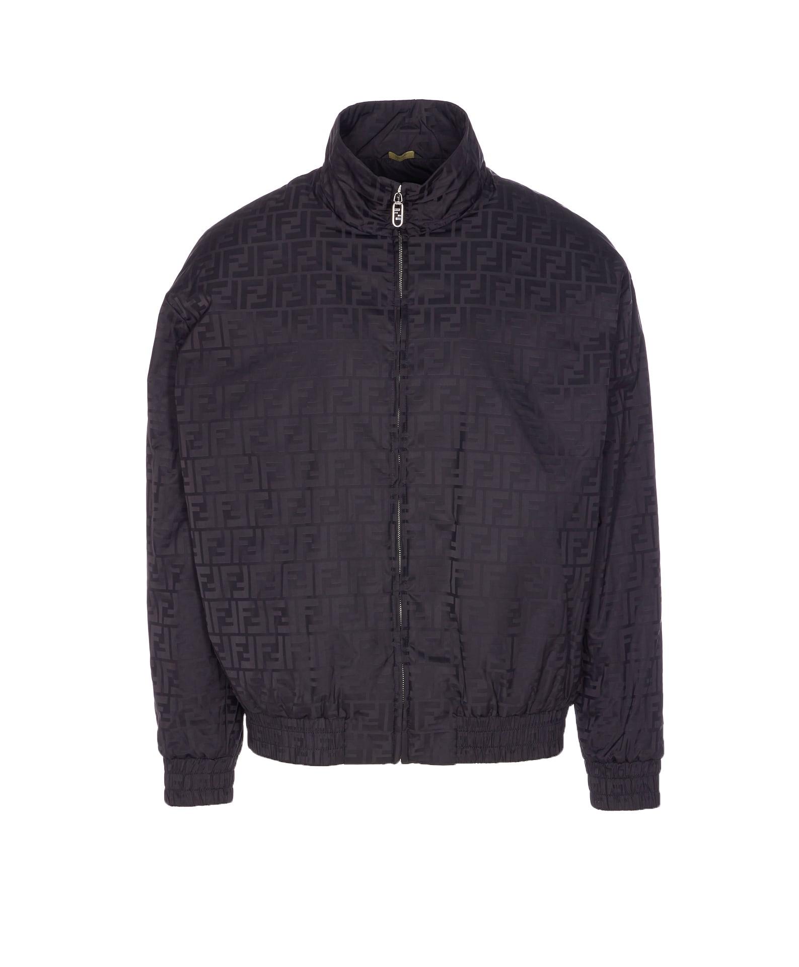 FENDI ジップアップジャケット ブラック Fendi Men's Size 50 IT Zip-Up Jacket
