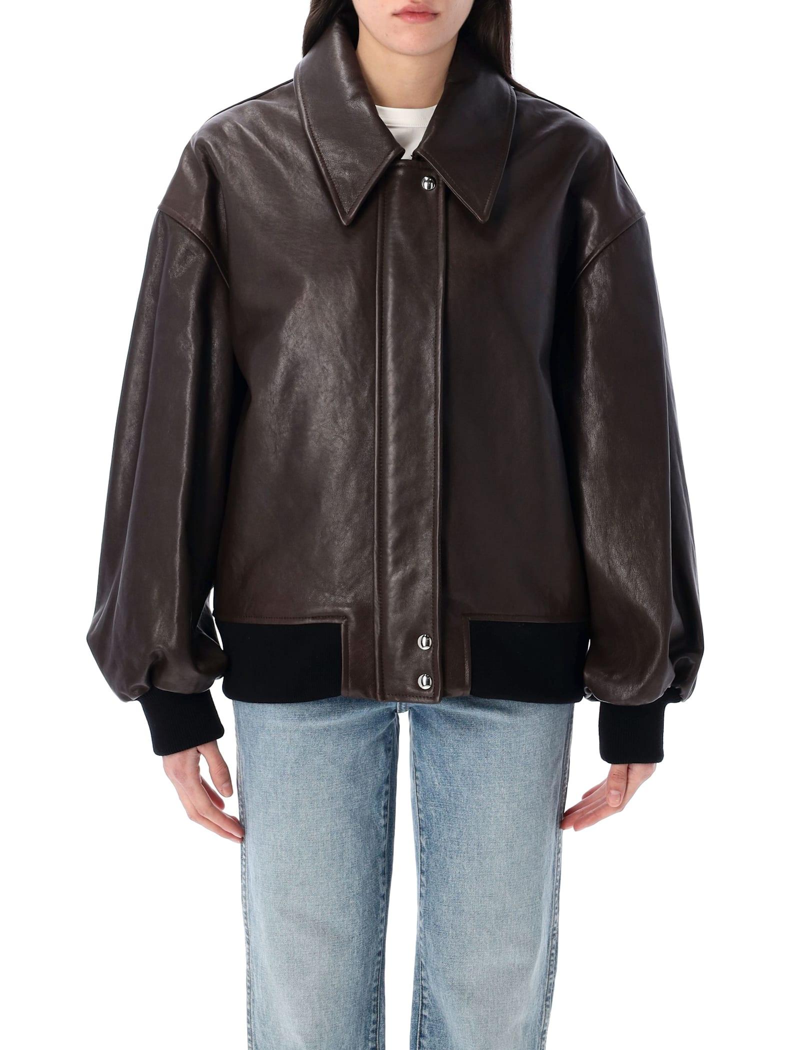 KHAITE Shelman Leather Jacket in Black | Lyst