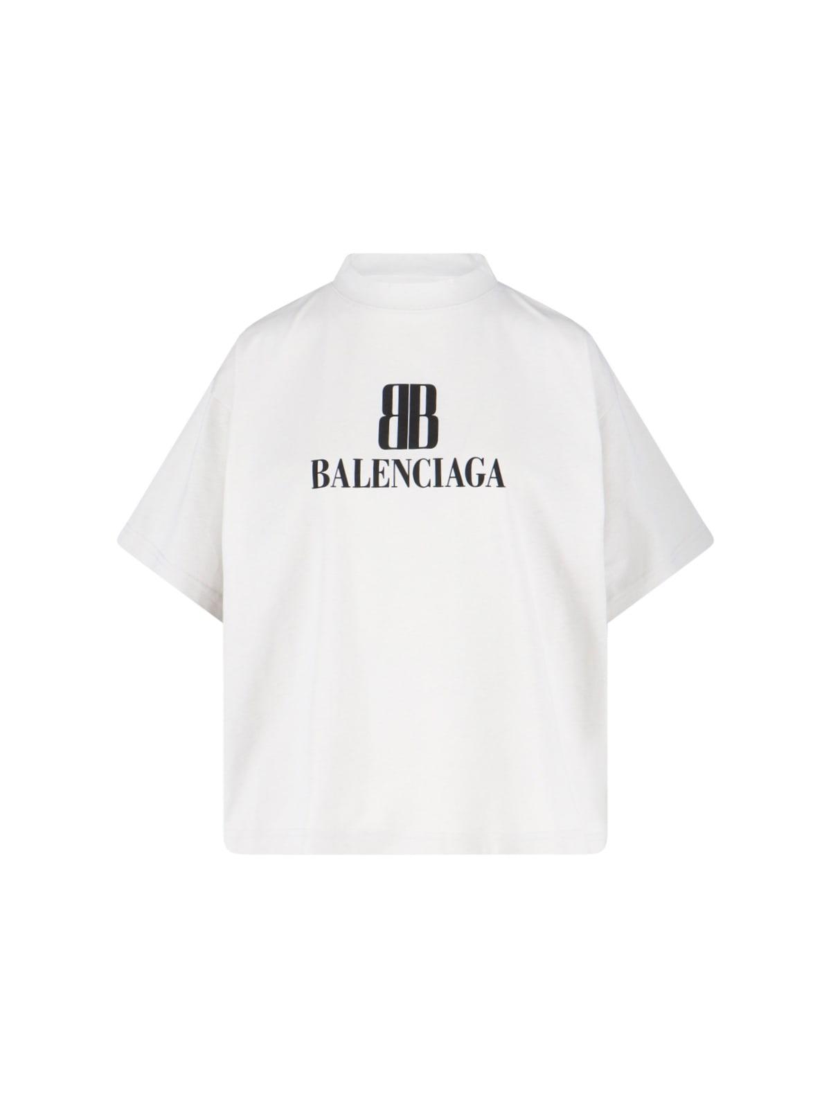 Tシャツ・カットソー BALENCIAGA WHITE NANO BB MEDIUM FIT T-SHIRT White Nano BB Medium Fit T-Shirt | BALENCIAGA - Antonia