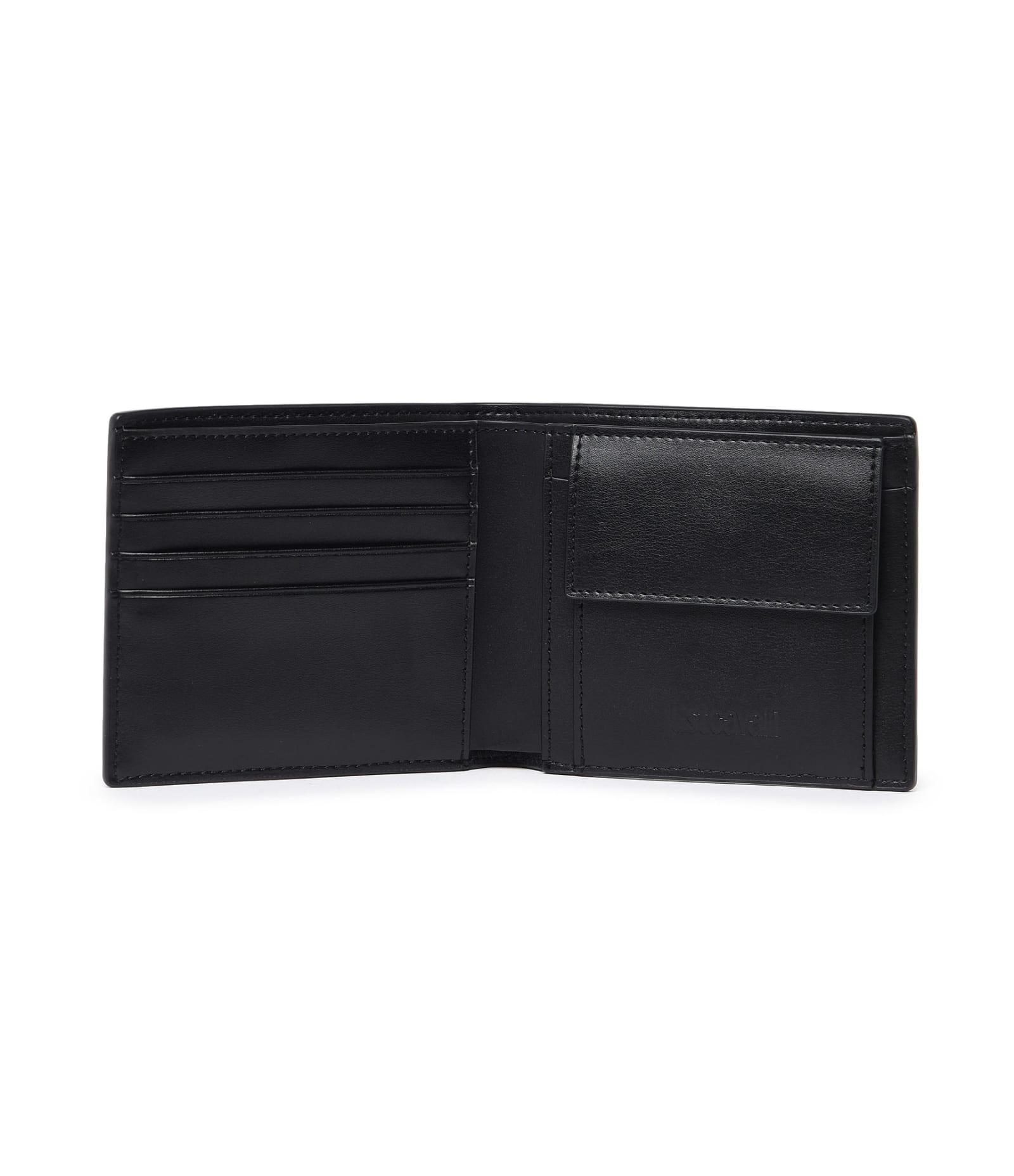 Just Cavalli Logo-plaque Leather Wallet in Black Womens Accessories Wallets and cardholders 