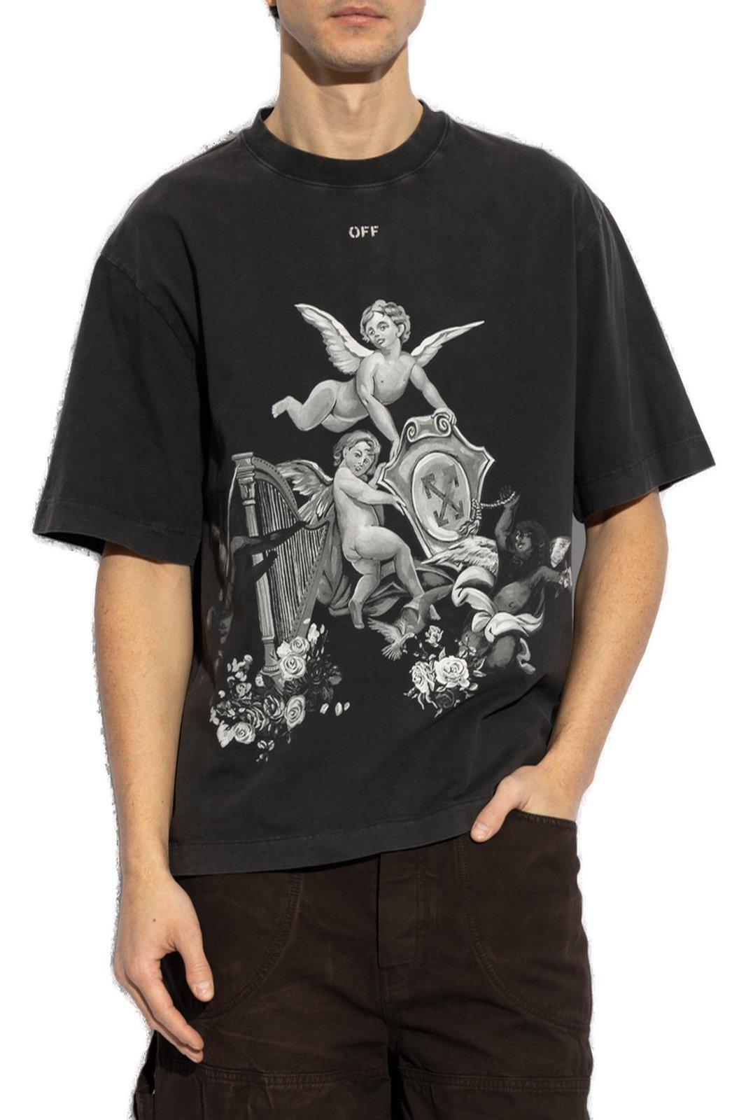 Off-White c/o Virgil Abloh Putti Crewneck T-Shirt in Black