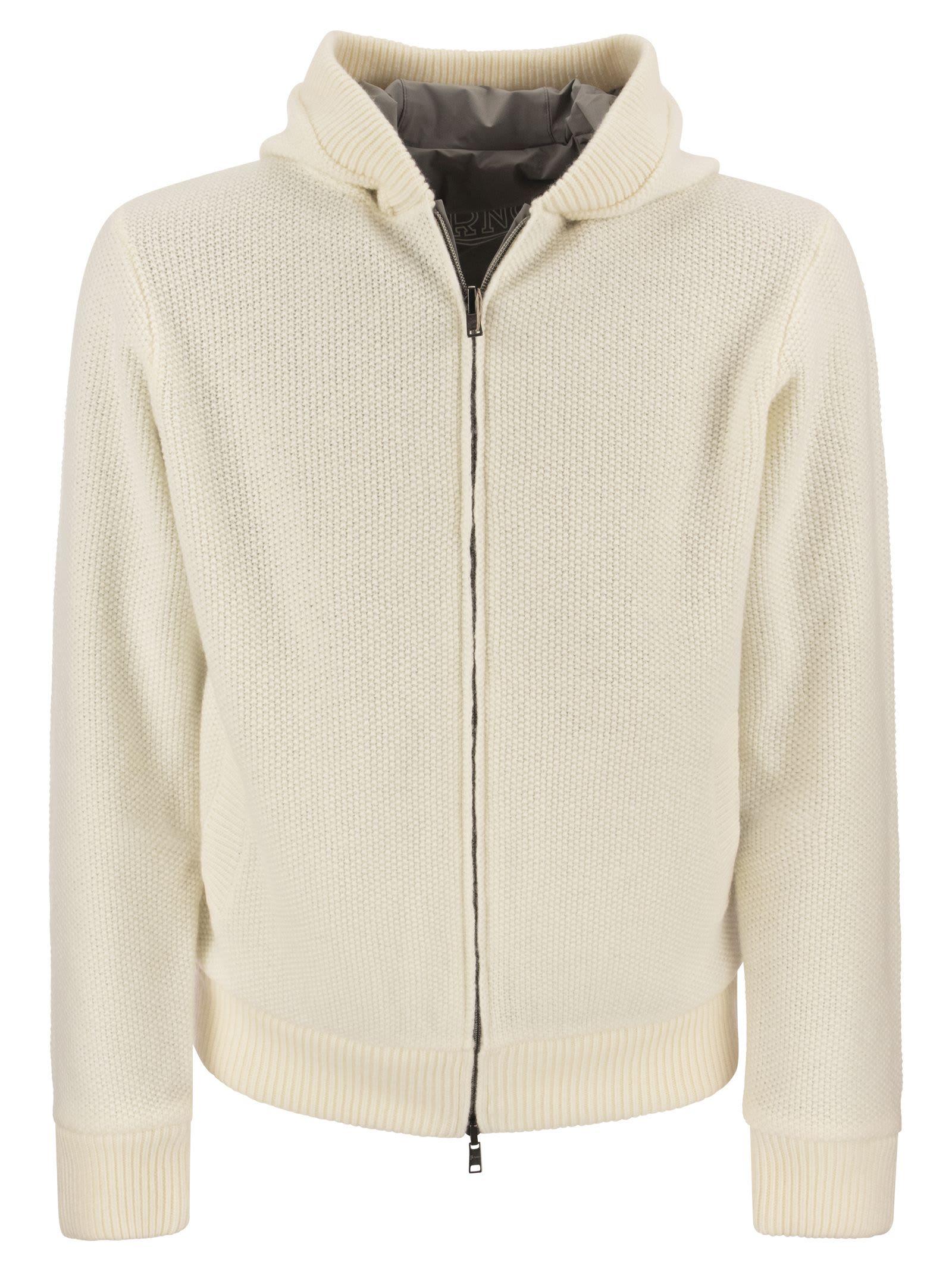 Herno Reversible Pure Wool Bomber Jacket in Cream (Natural) for Men | Lyst