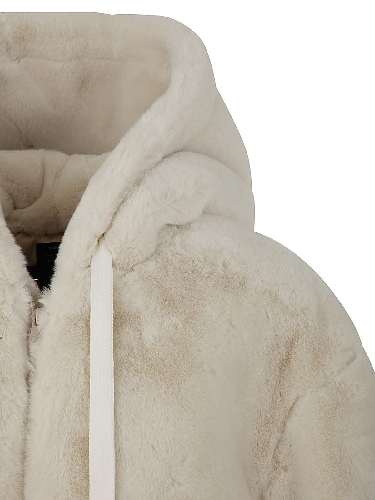 R13 Synthetic Oversized Zip Hoodie Coat 