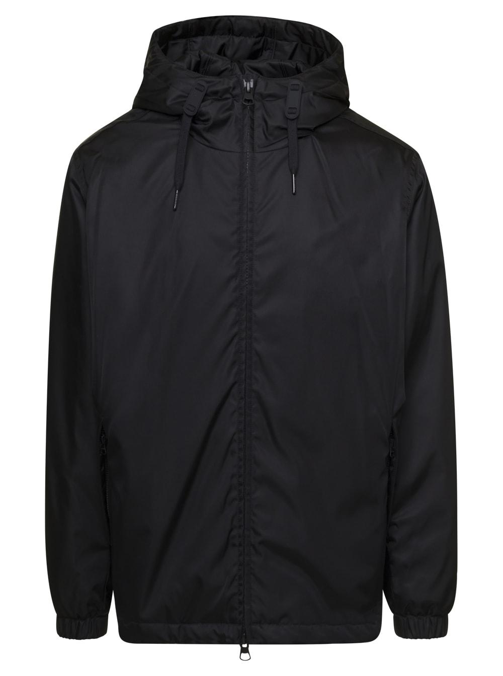 Burberry Stanford Ekd Black Hooded Jacket With Equestrian Knight Print In Nylon for Men Lyst