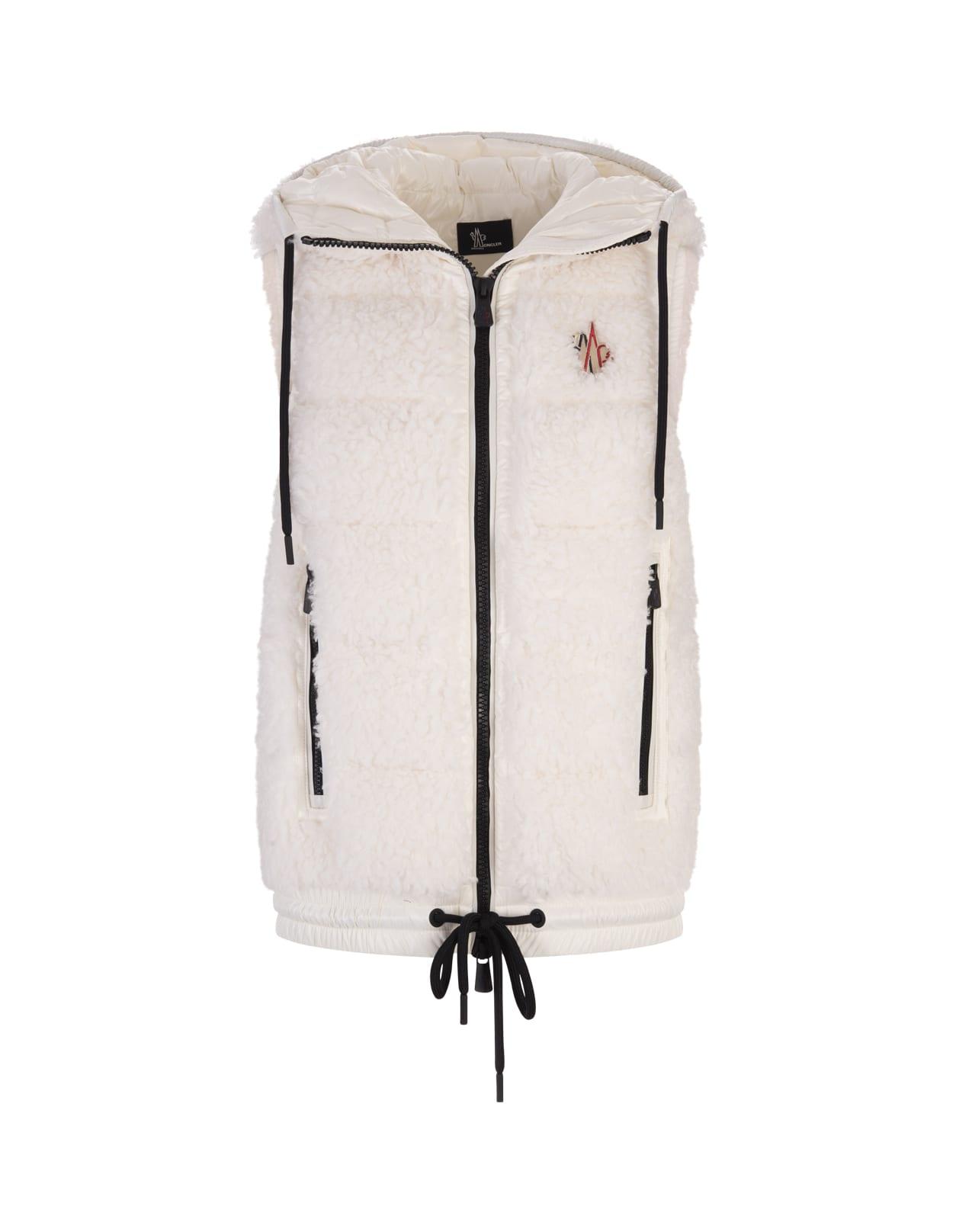 3 MONCLER GRENOBLE White Teddy Effect Fleece Vest | Lyst