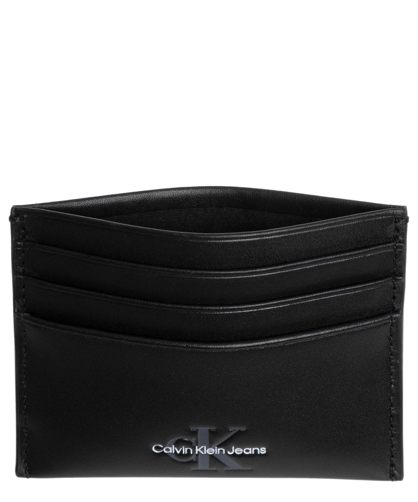 Calvin Klein Leather Credit Card Holder in Black for Men | Lyst