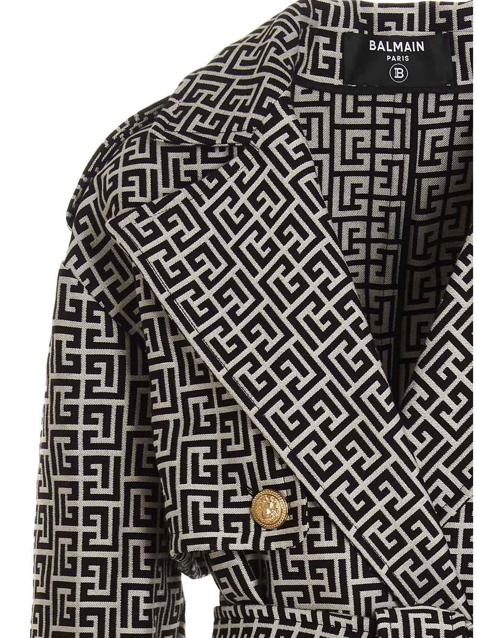 Womens Jackets Balmain Jackets - Save 54% Grey Balmain Monogram Jacket in Black 