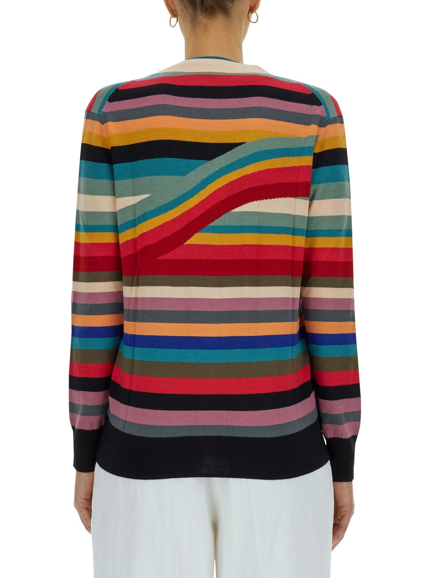PS by Paul Smith Signature Stripe Wool Cardigan | Lyst