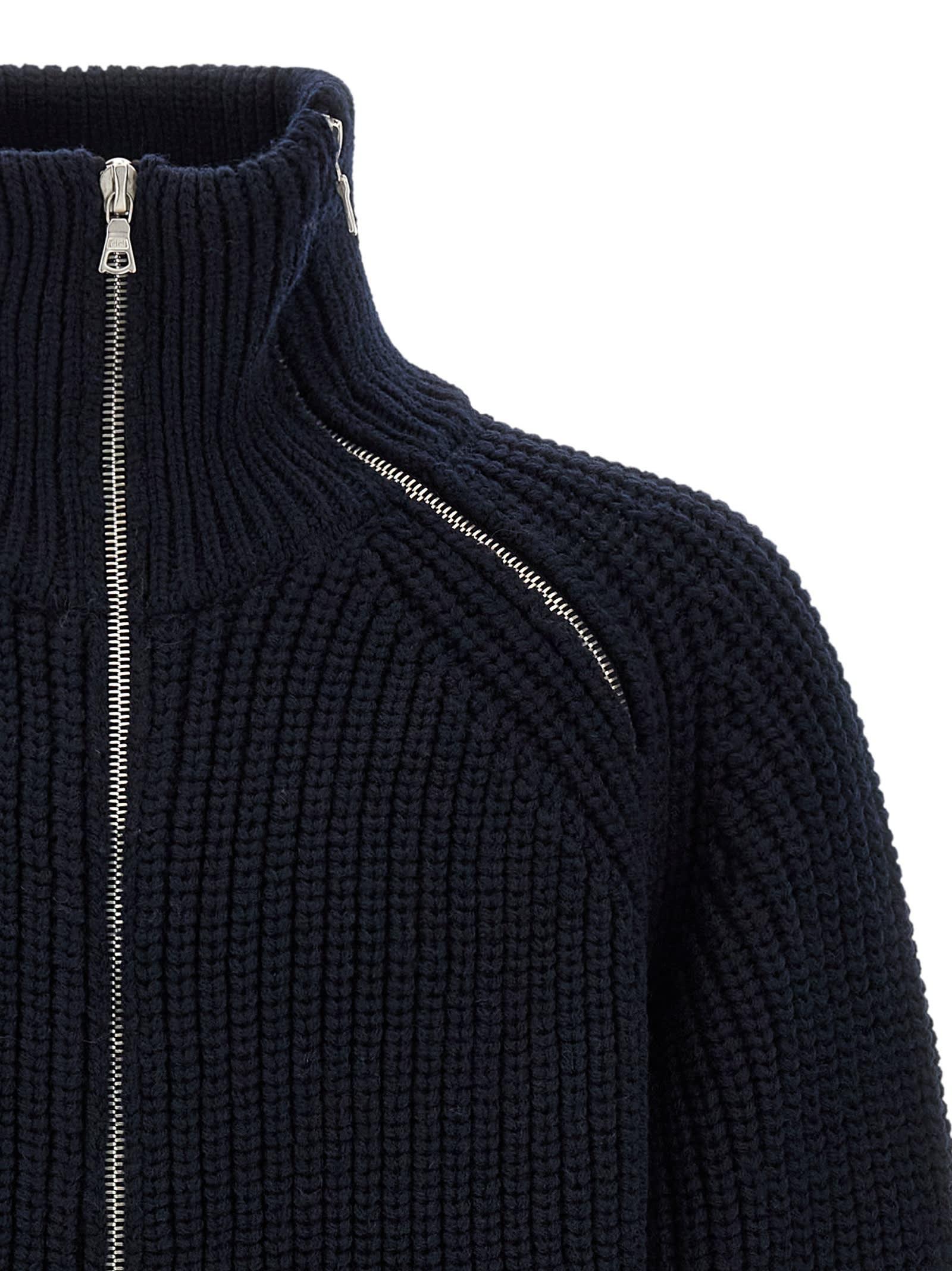 Dries Van Noten Monty Full-Zip Turtleneck Sweater in Blue for Men