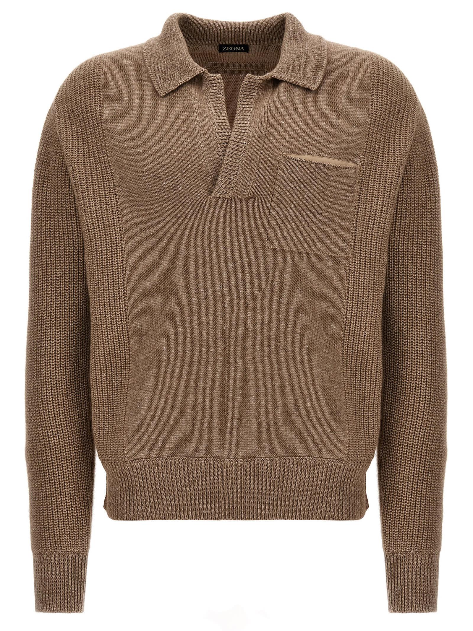 Zegna Oasi mélange-knit jumper - Yellow
