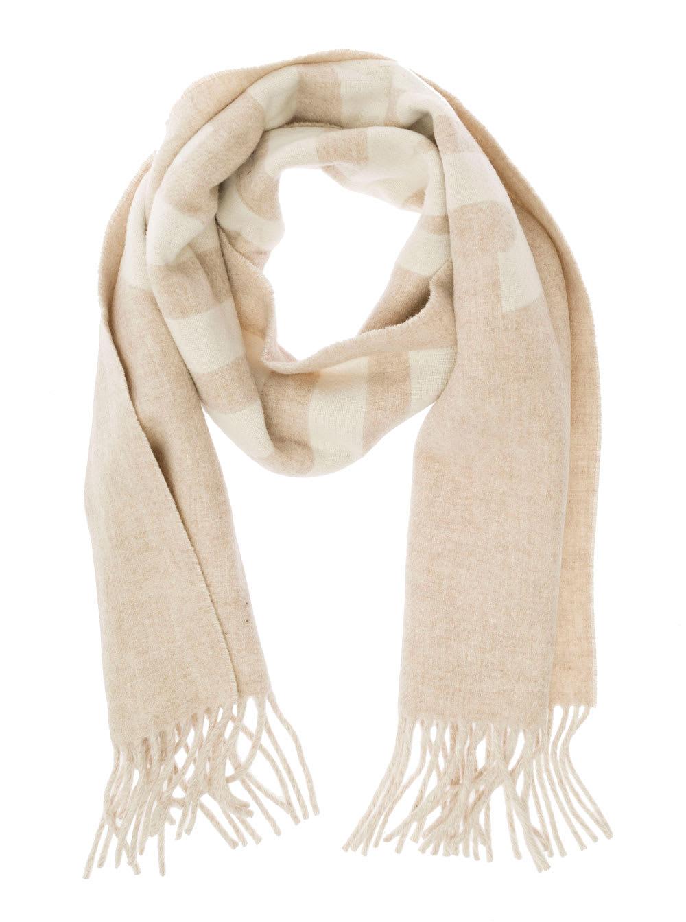 Jacquemus Lecharpe Beige Scarf With Contrasting Logo In Wool in Natural for  Men | Lyst