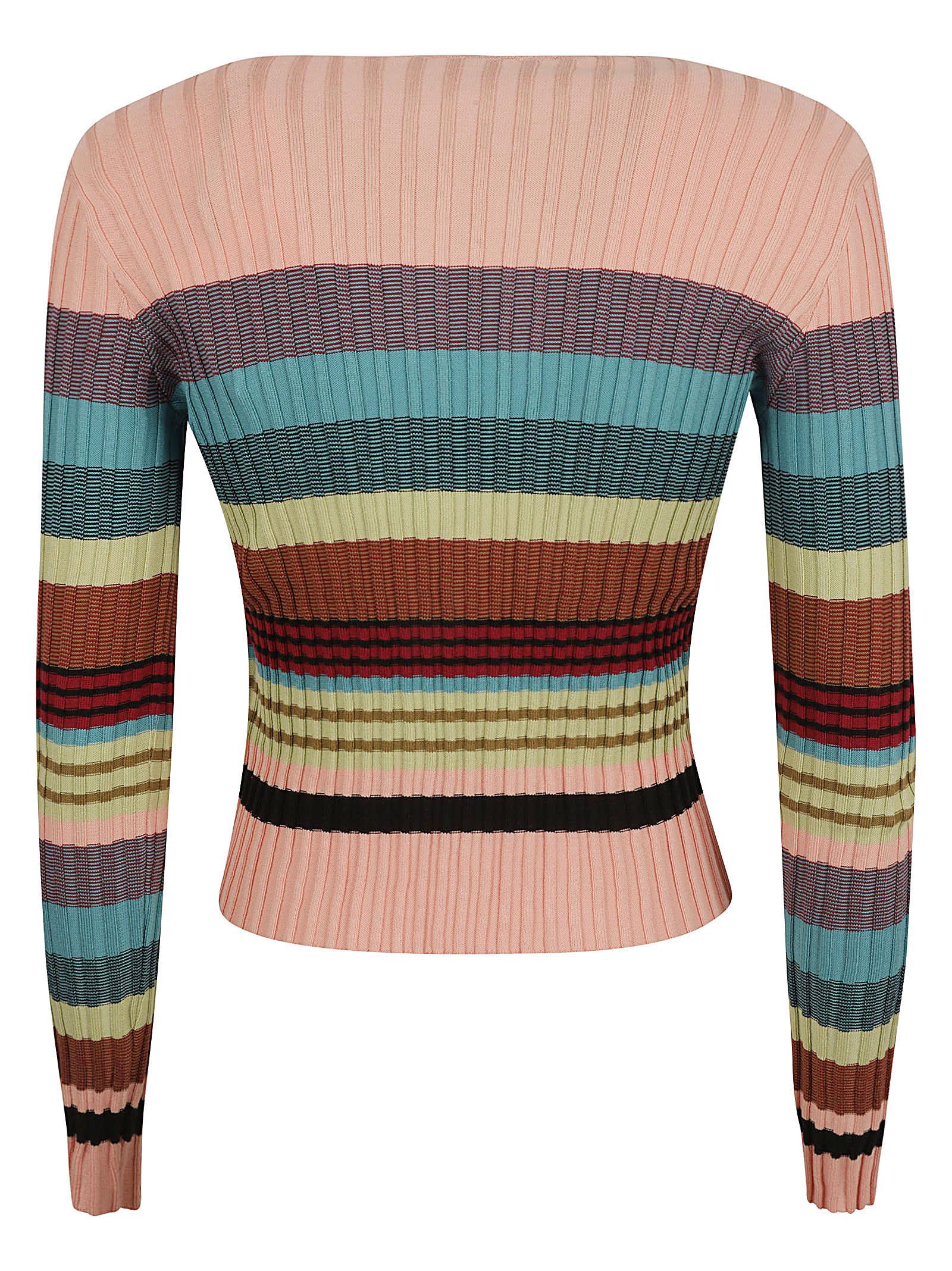 RED Valentino Ribbed Cardigan in Green | Lyst UK