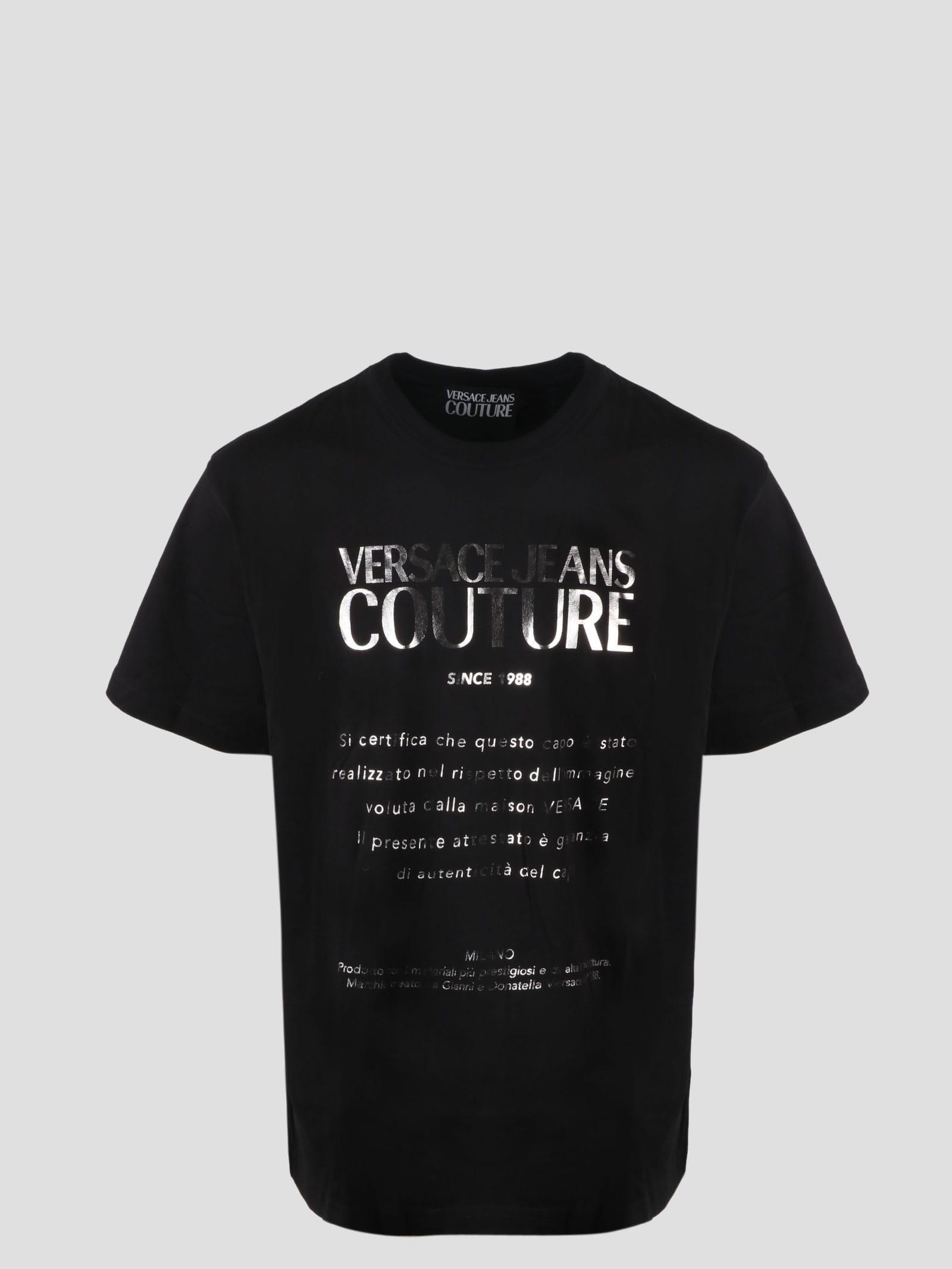 Versace Jeans Couture Warranty Foil T-shirt in Black for Men | Lyst