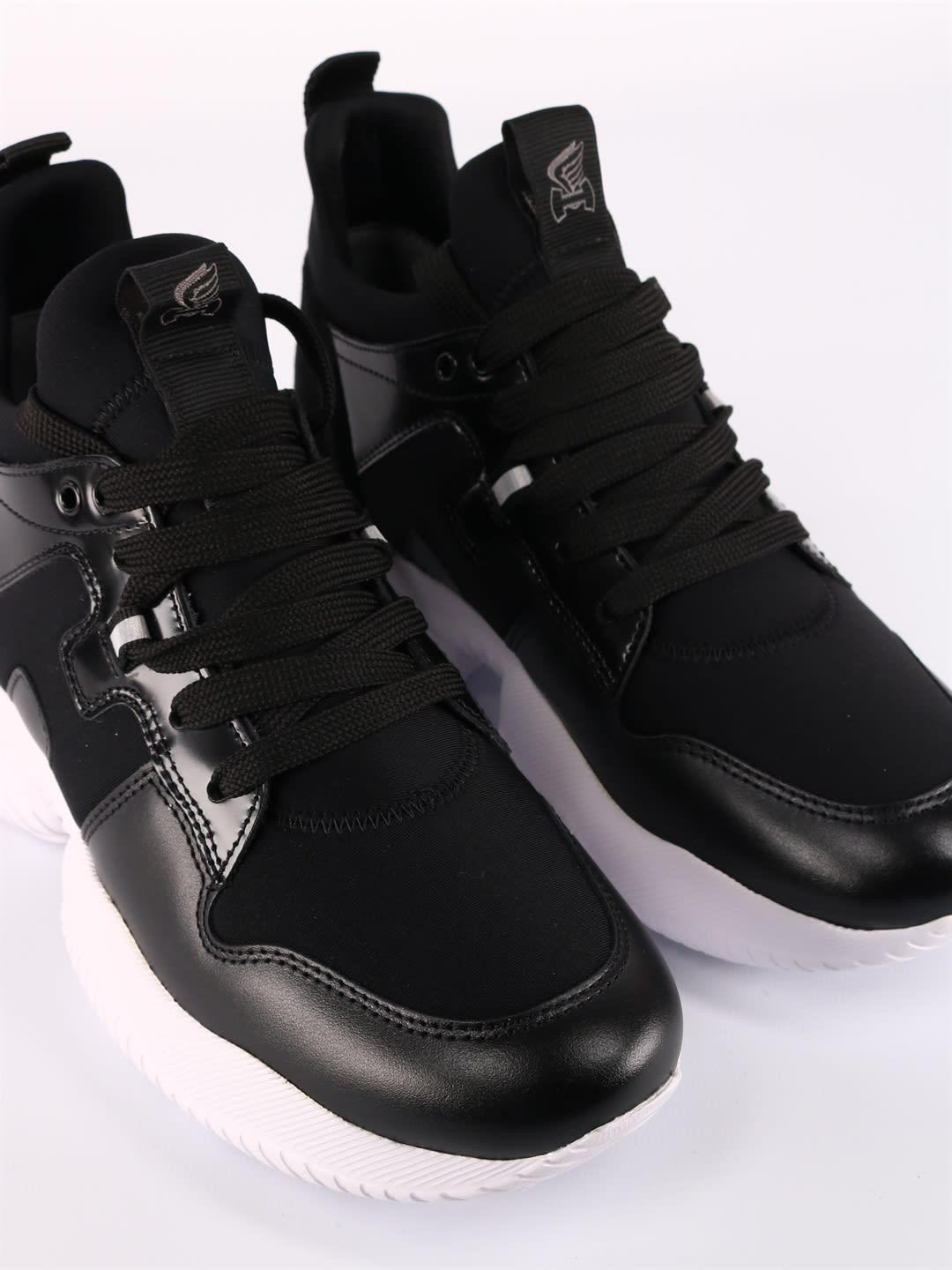 Hogan HOGAN chaussures homme Interactive black vintage effect greased leather sneaker 