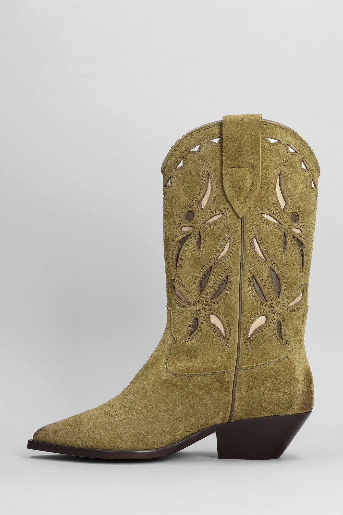 Isabel Marant Duerto Texan Boots In Taupe Suede in Green | Lyst