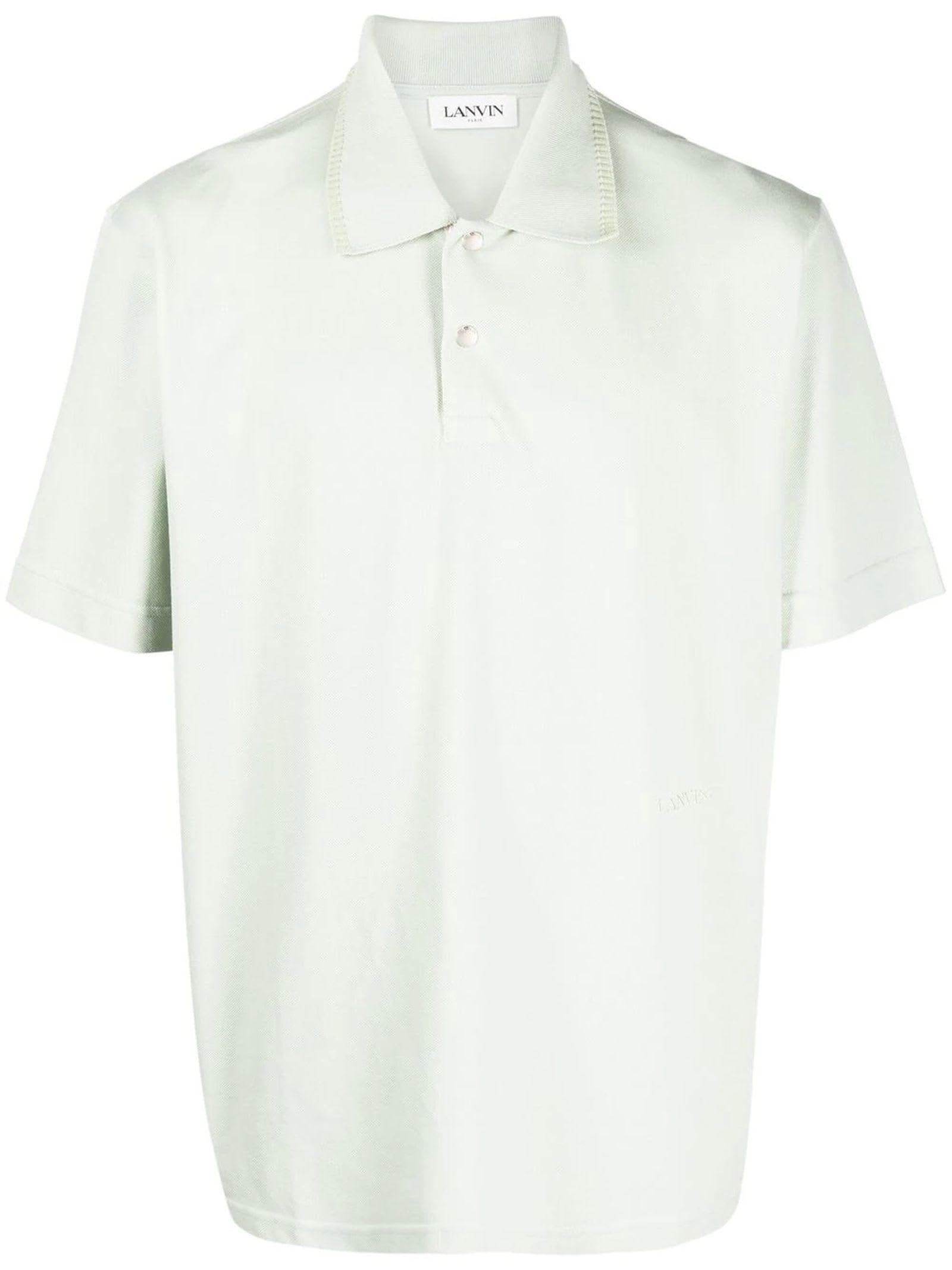 Lanvin Press-stud Polo Shirt in White for Men | Lyst