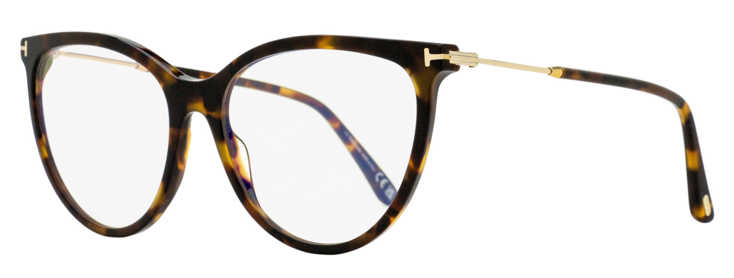 Tom Ford Magnetic Clip-on Eyeglasses TF5994-B 052 Dark Havana 56mm FT5994 Tom Ford TF5994-B 052 Dark Havana Cat Eye Clip-On Eyeglasses main image 4