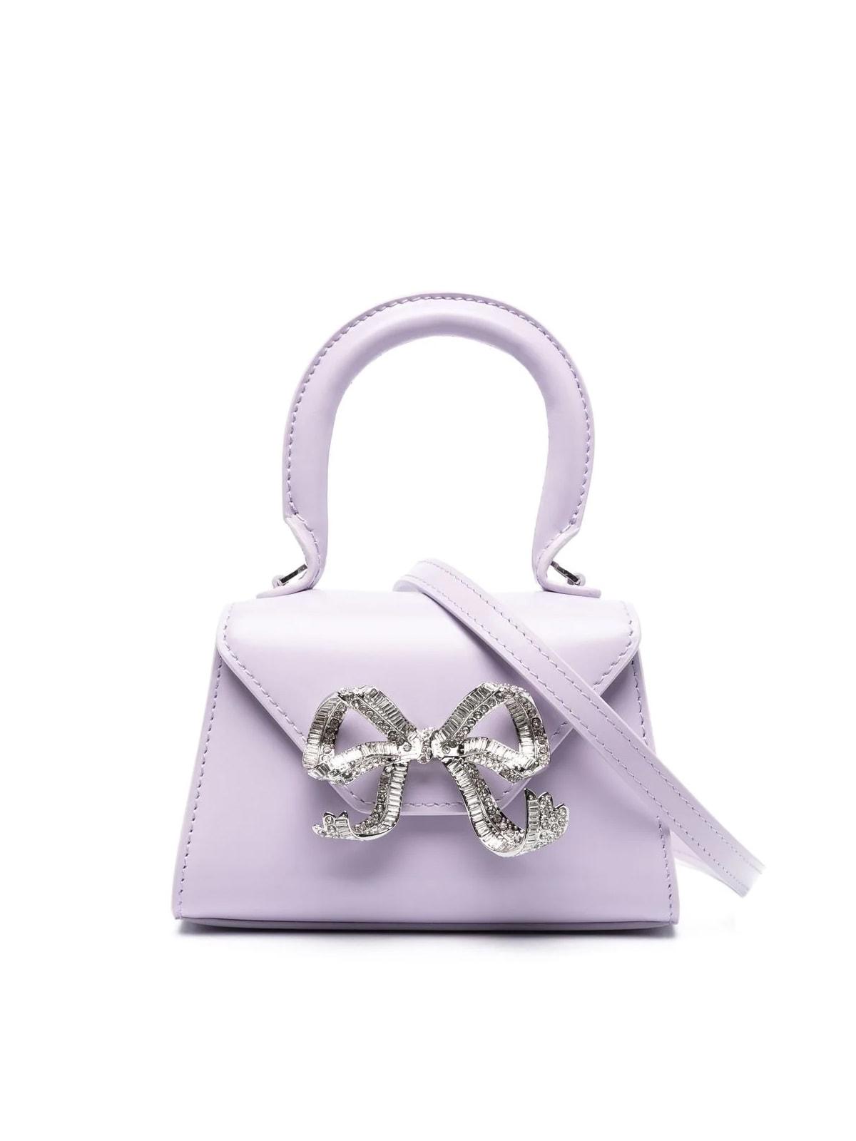 Self-Portrait Lilac Bow Micro Envelope Bag in Purple