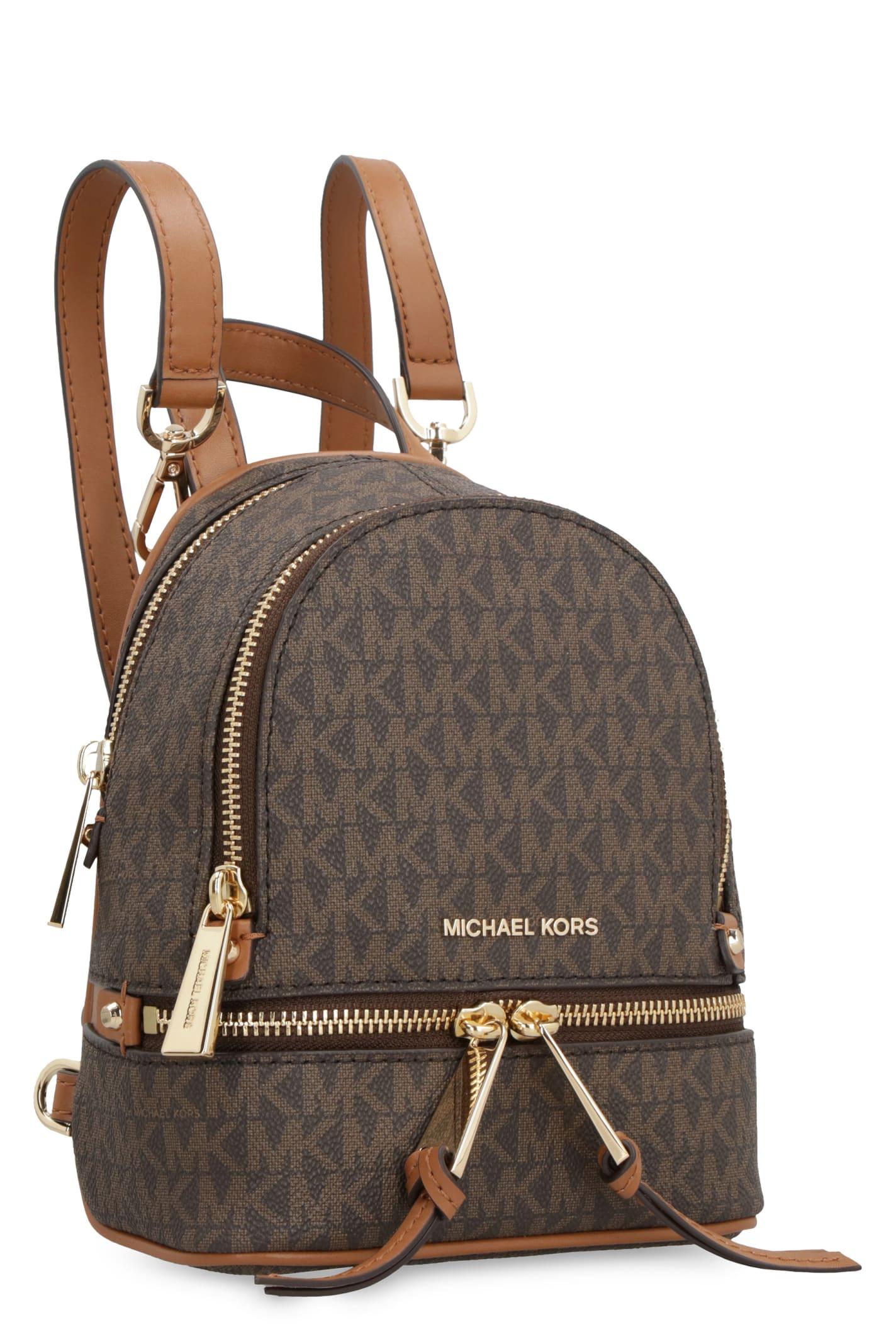 Michael Michael Kors Rhea Backpack in Coated Canvas with All-Over Mk Monogram