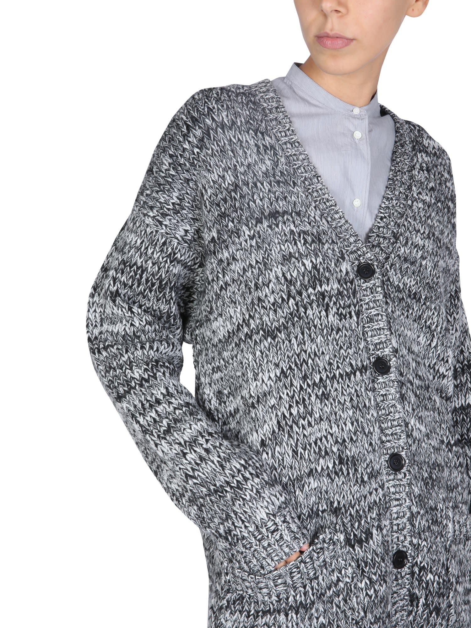 Aspesi Virgin Wool Oversized Cardigan in Black (Gray) - Save 30% | Lyst