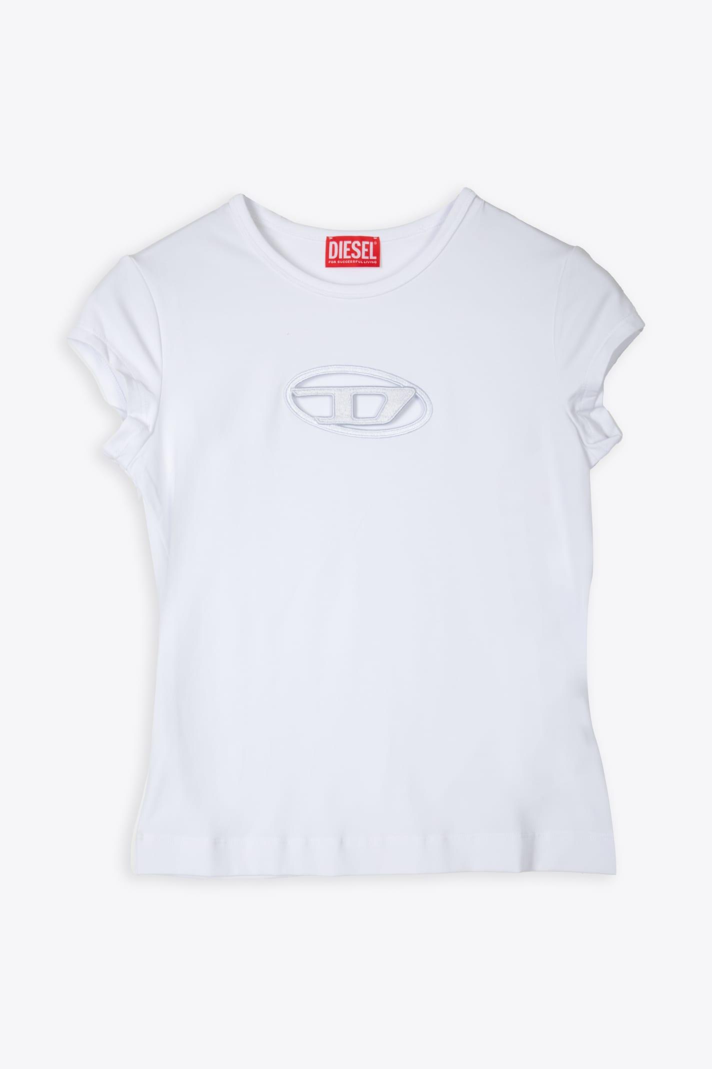 Diesel Kids logo-print short-sleeve cotton shirt - White