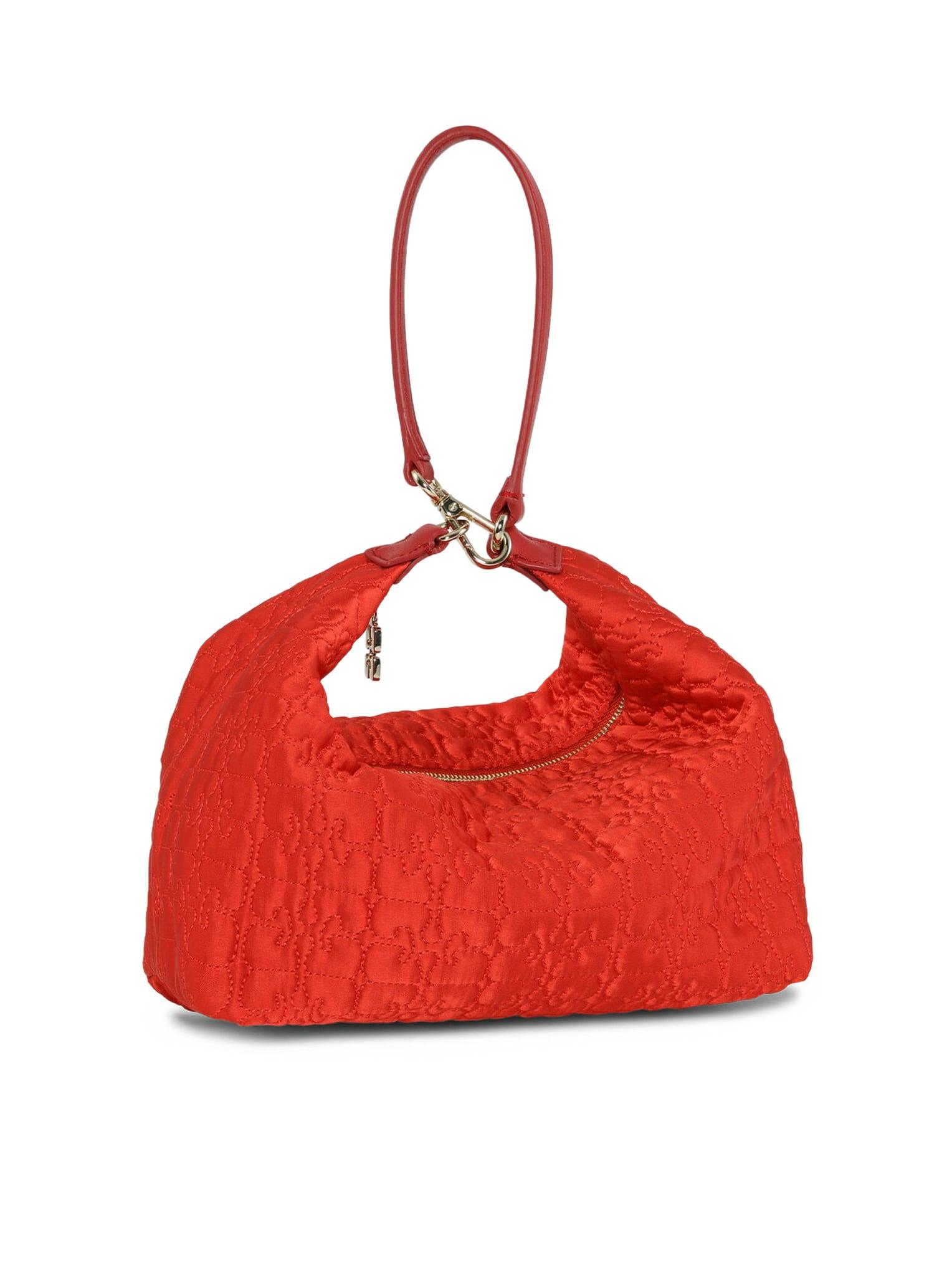Ganni Butterfly Medium Pouch Satin in Red | Lyst
