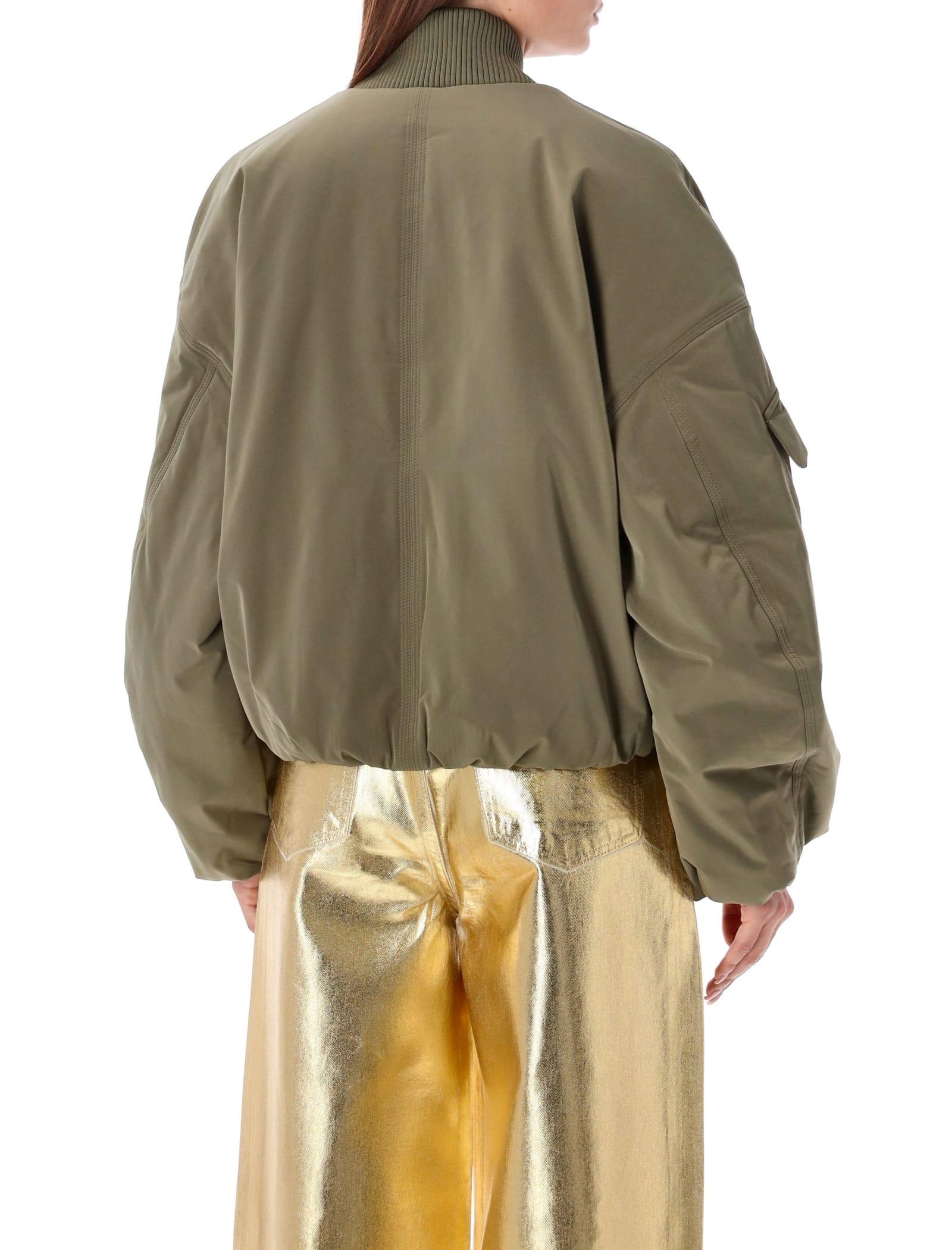 Ganni Oversized Bomber Jacket in Green Lyst UK