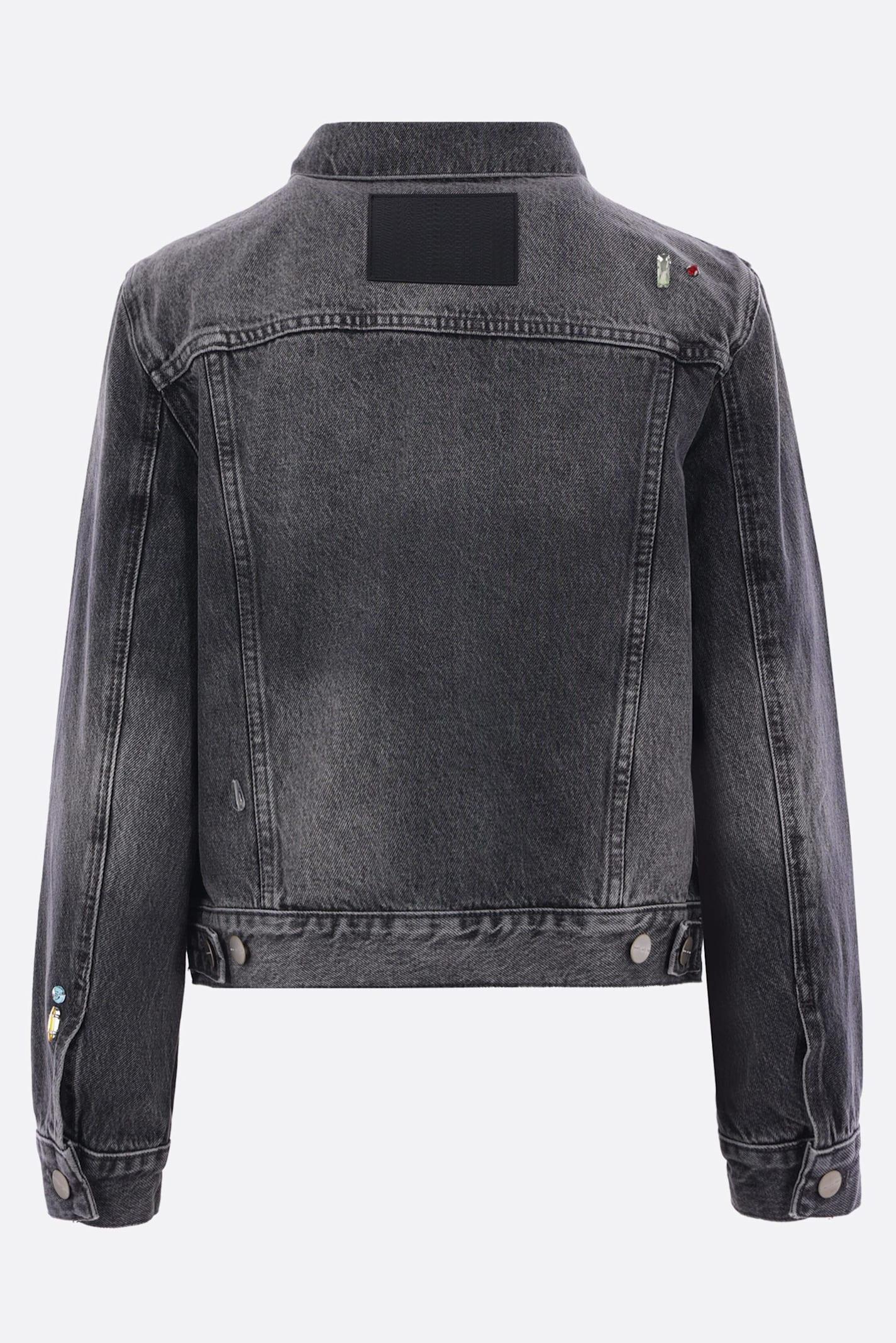 Marc Jacobs Denim Jacket With Crystals in Black | Lyst