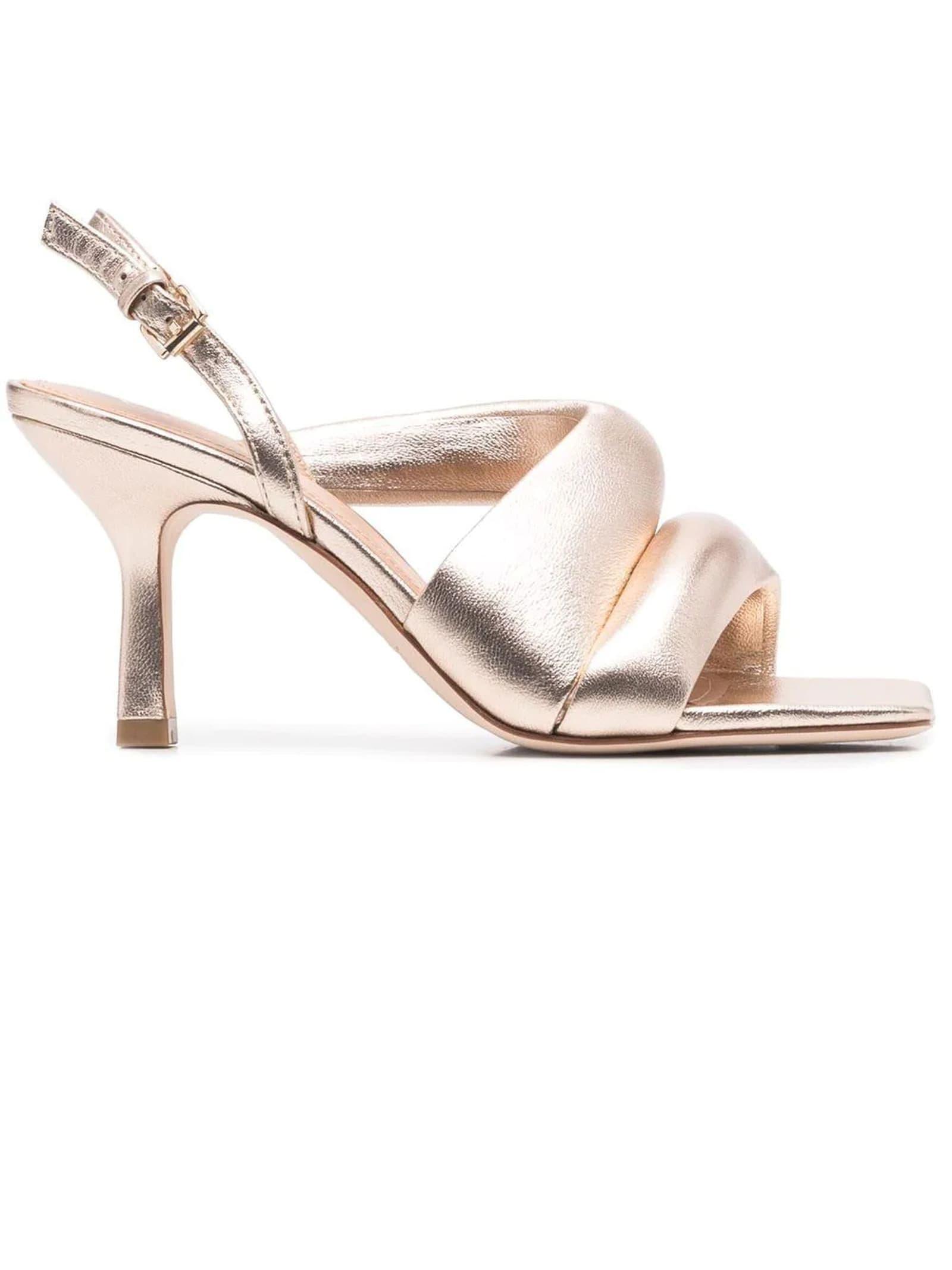 Ash Gold Leather Madison Sandals | Lyst