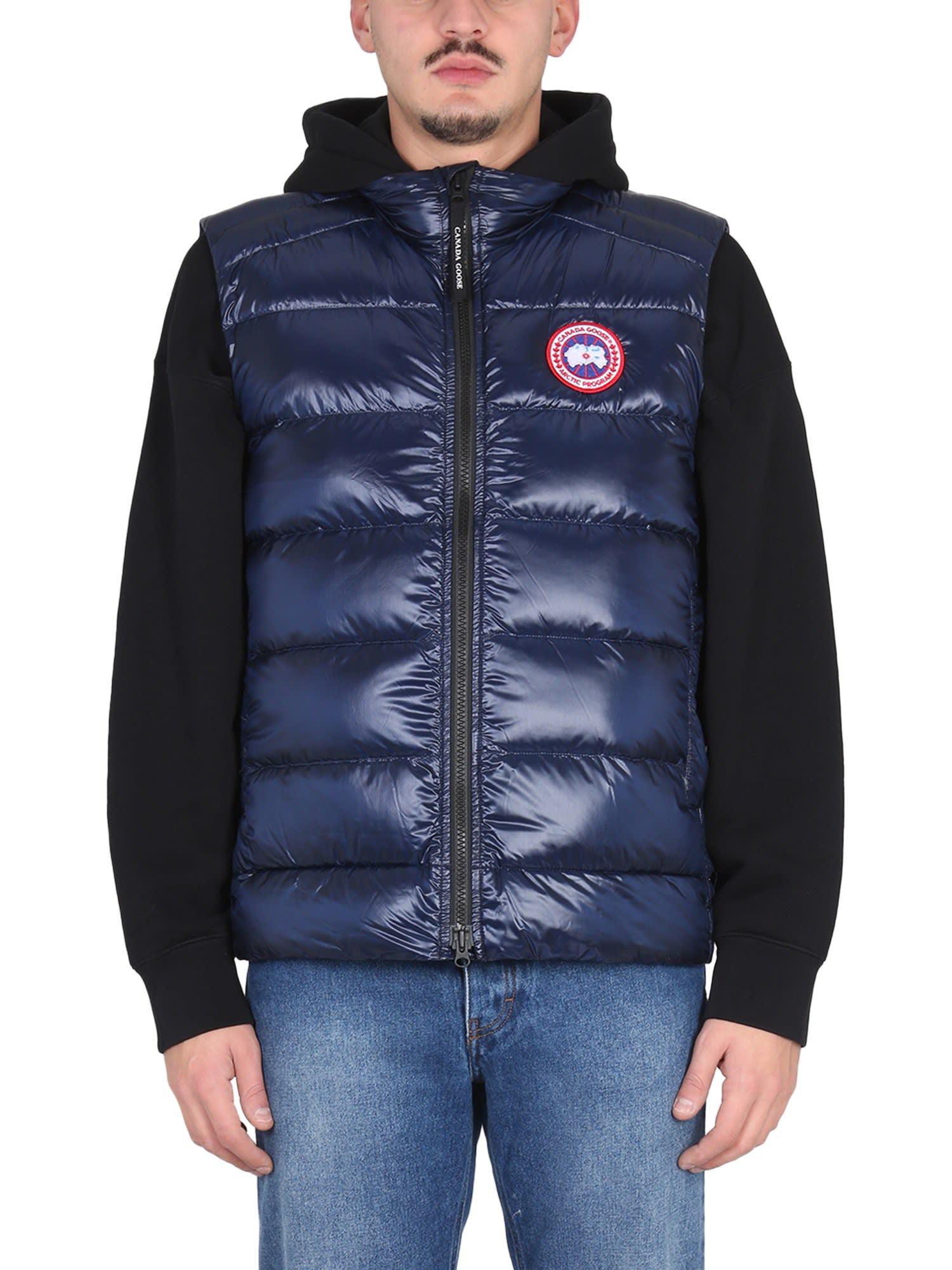 Canada Goose Down Vest With Logo Patch in Blue for Men | Lyst