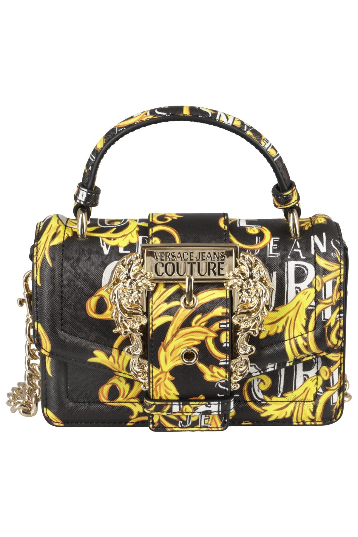 Versace Jeans Couture Regalia Baroque-printed Chain-linked Shoulder Bag in  Black | Lyst