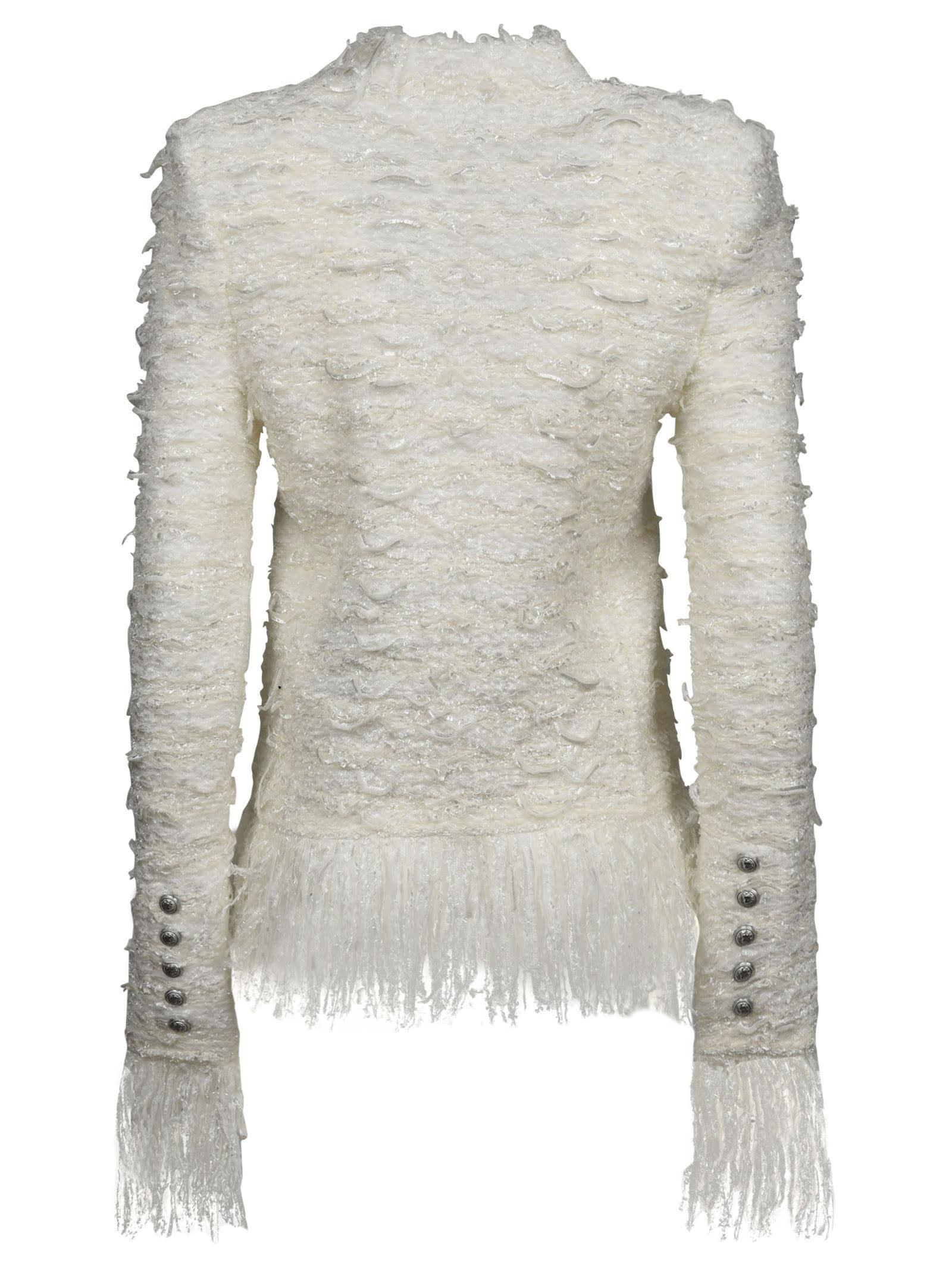 Balmain White Tweed Jacket | Lyst