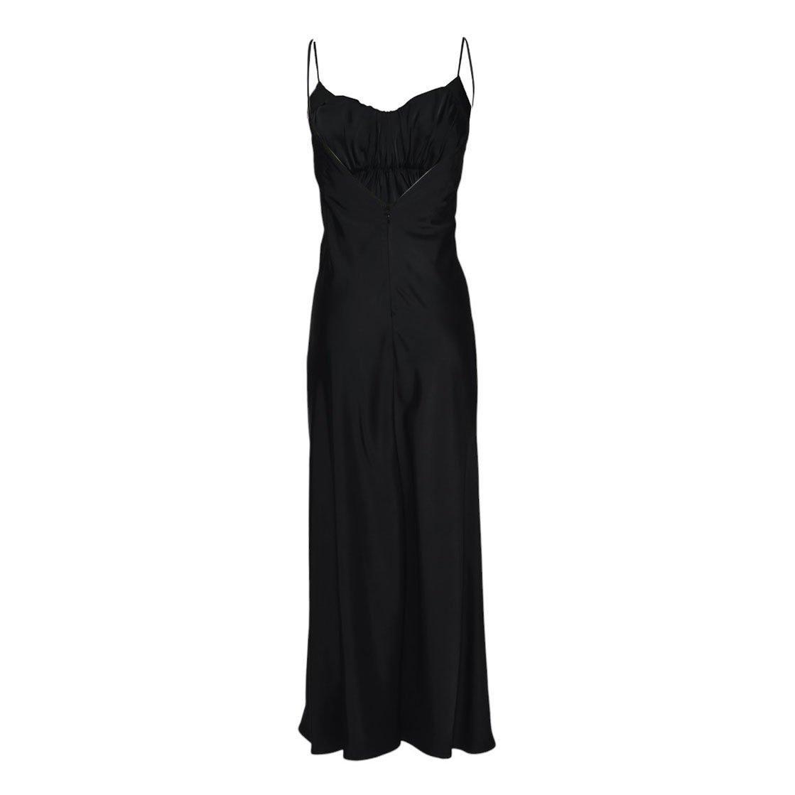 オールインワン・サロペット Jil Sander Black Viscose Satin Midi Slip Dress Jil Sander Viscose Satin Midi Slip Dress in Black | Lyst