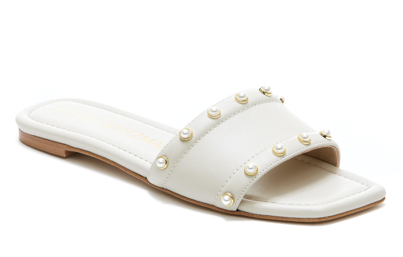 Fuzzy Pearls Slip-on Slides Flat Sandals - Walmart.com