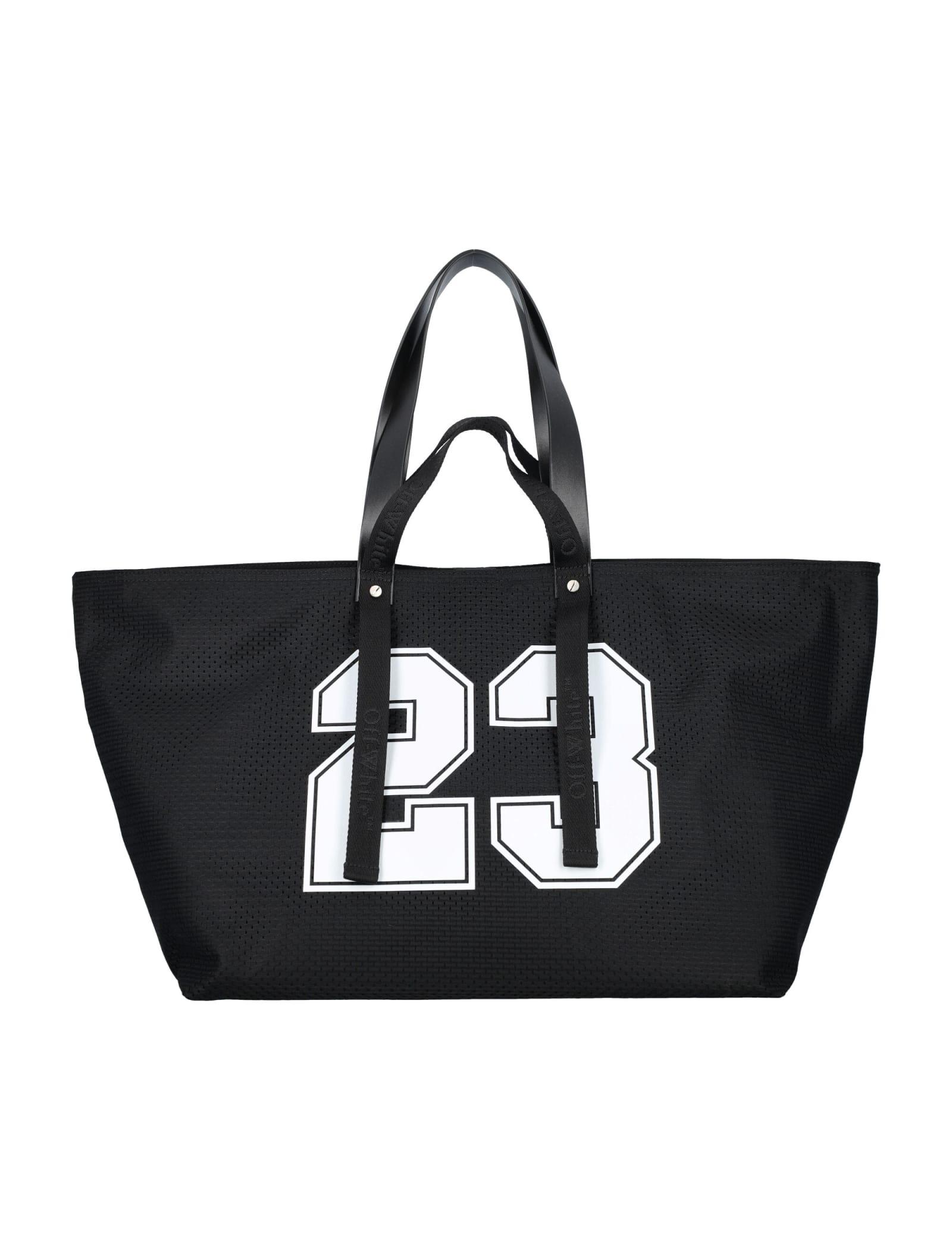 White and black tote bag sale
