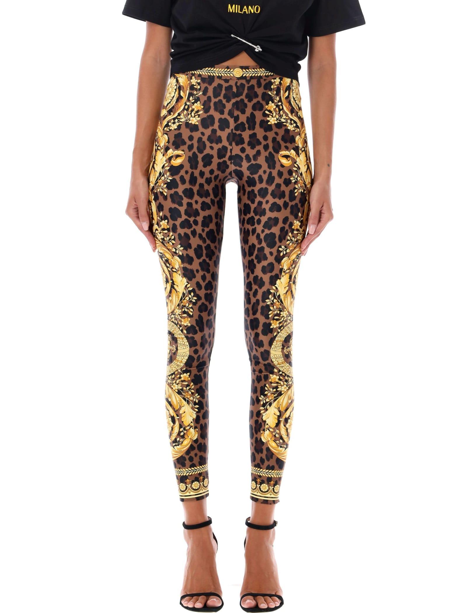 Versace Barocco Leggings in Black | Lyst